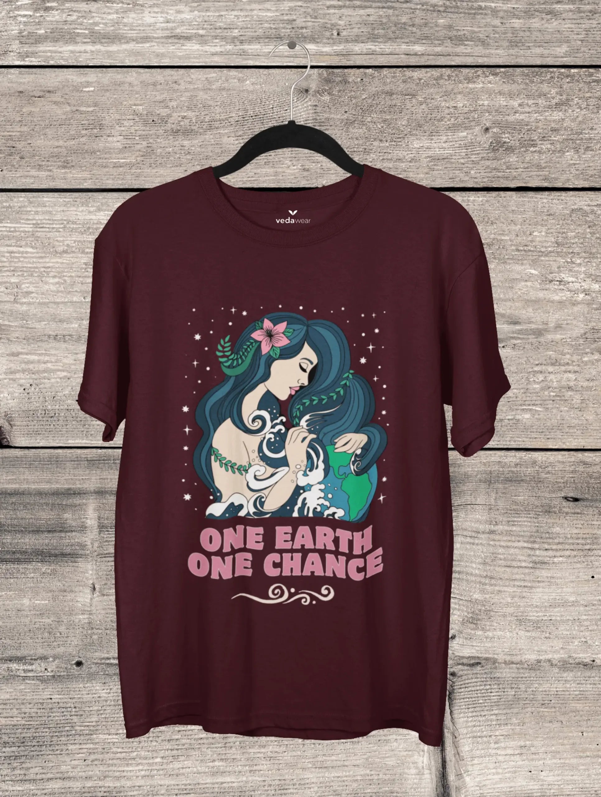 One Earth – Premium Tee for nature lover – Artistic Premium Cotton Tee by Vedawear 
