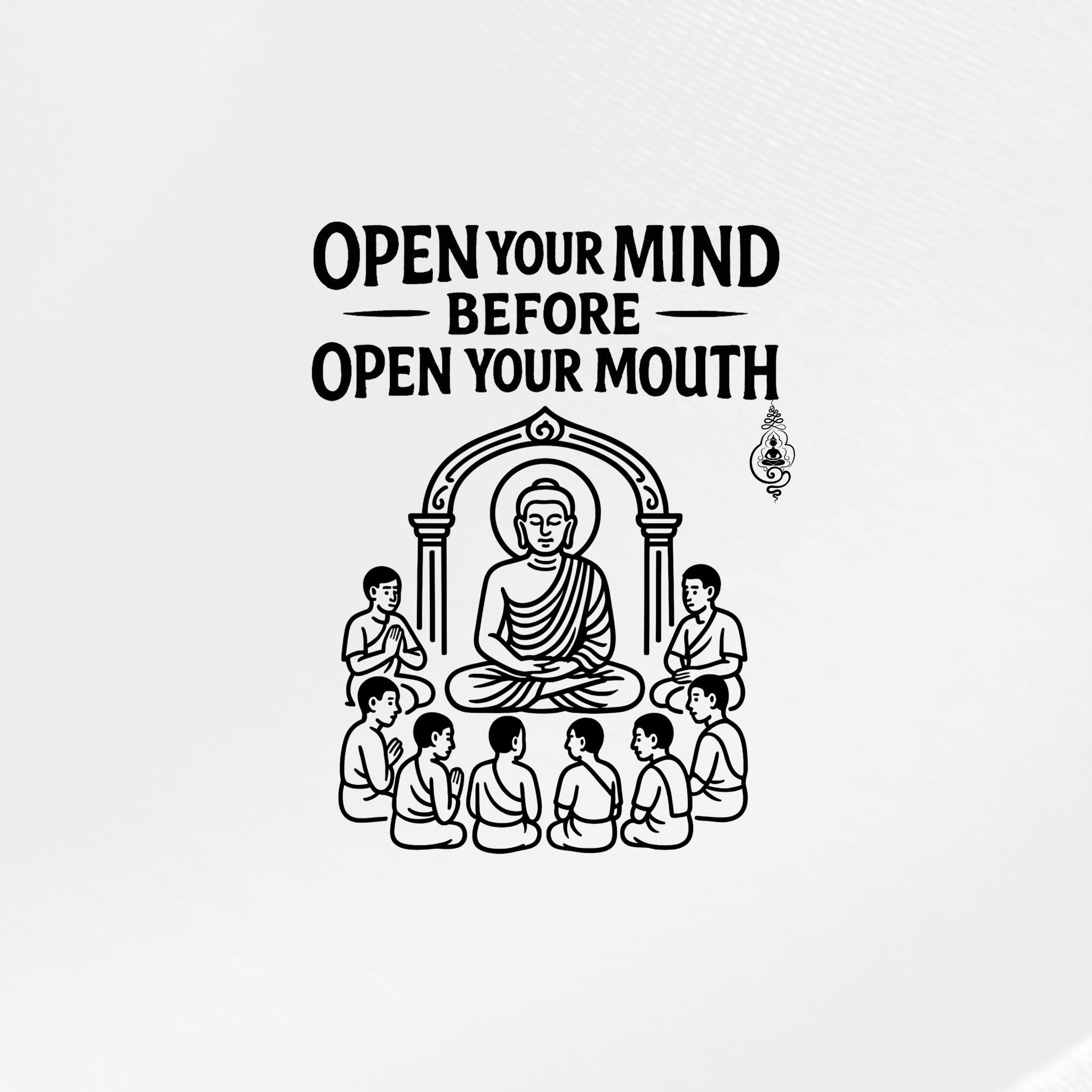 Open Your Mind – Buddha Wisdom Hoodie – Artistic Premium Cotton Tee by Vedawear  