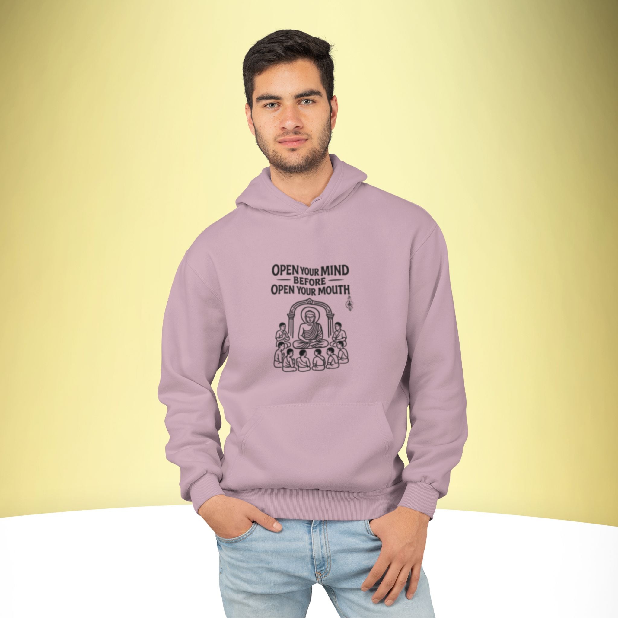 Open Your Mind – Buddha Wisdom Hoodie – Artistic Premium Cotton Tee by Vedawear  