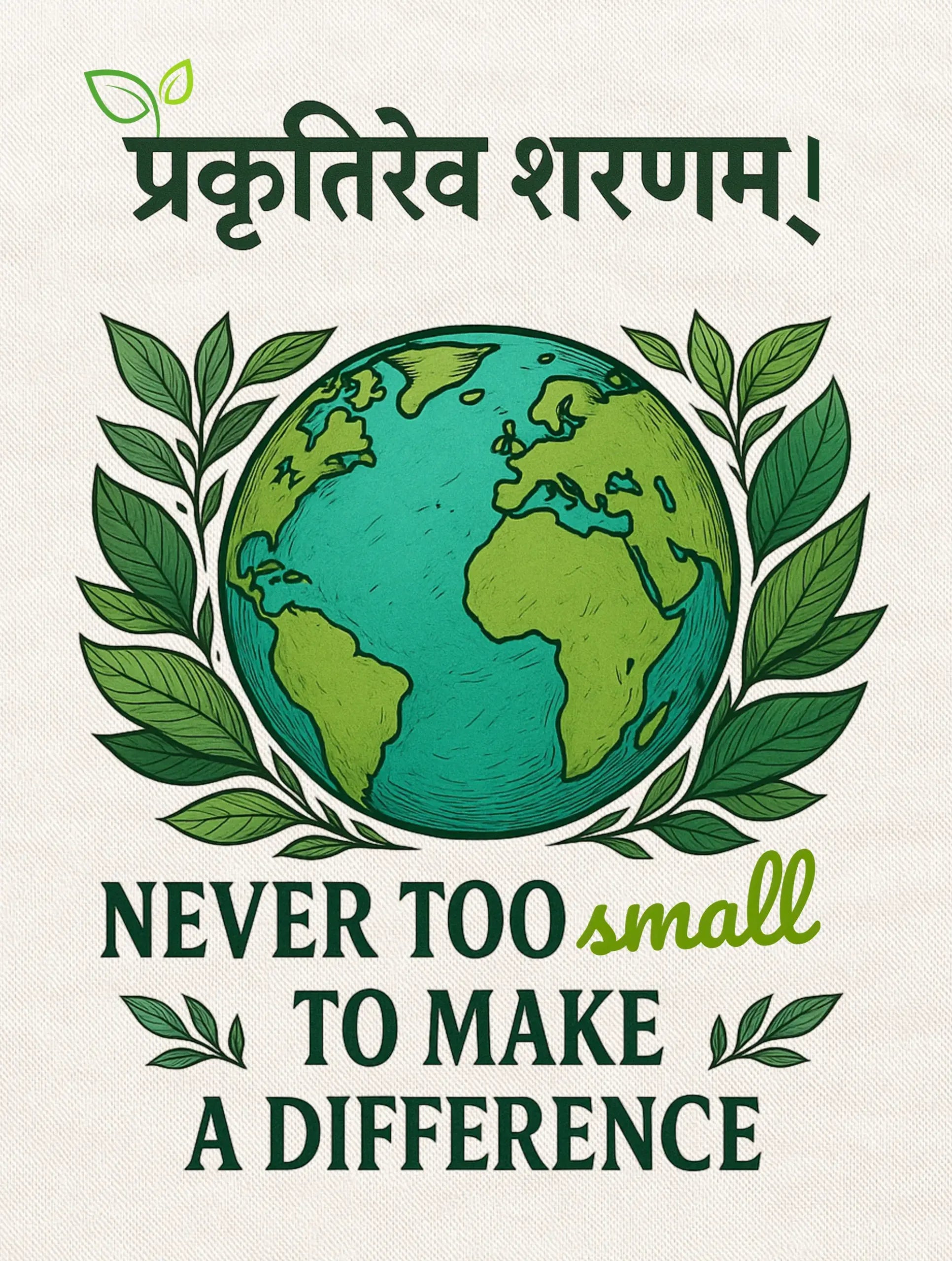 Prakritireva Sharanam – Premium Tee – Artistic Premium Cotton Tee by Vedawear 