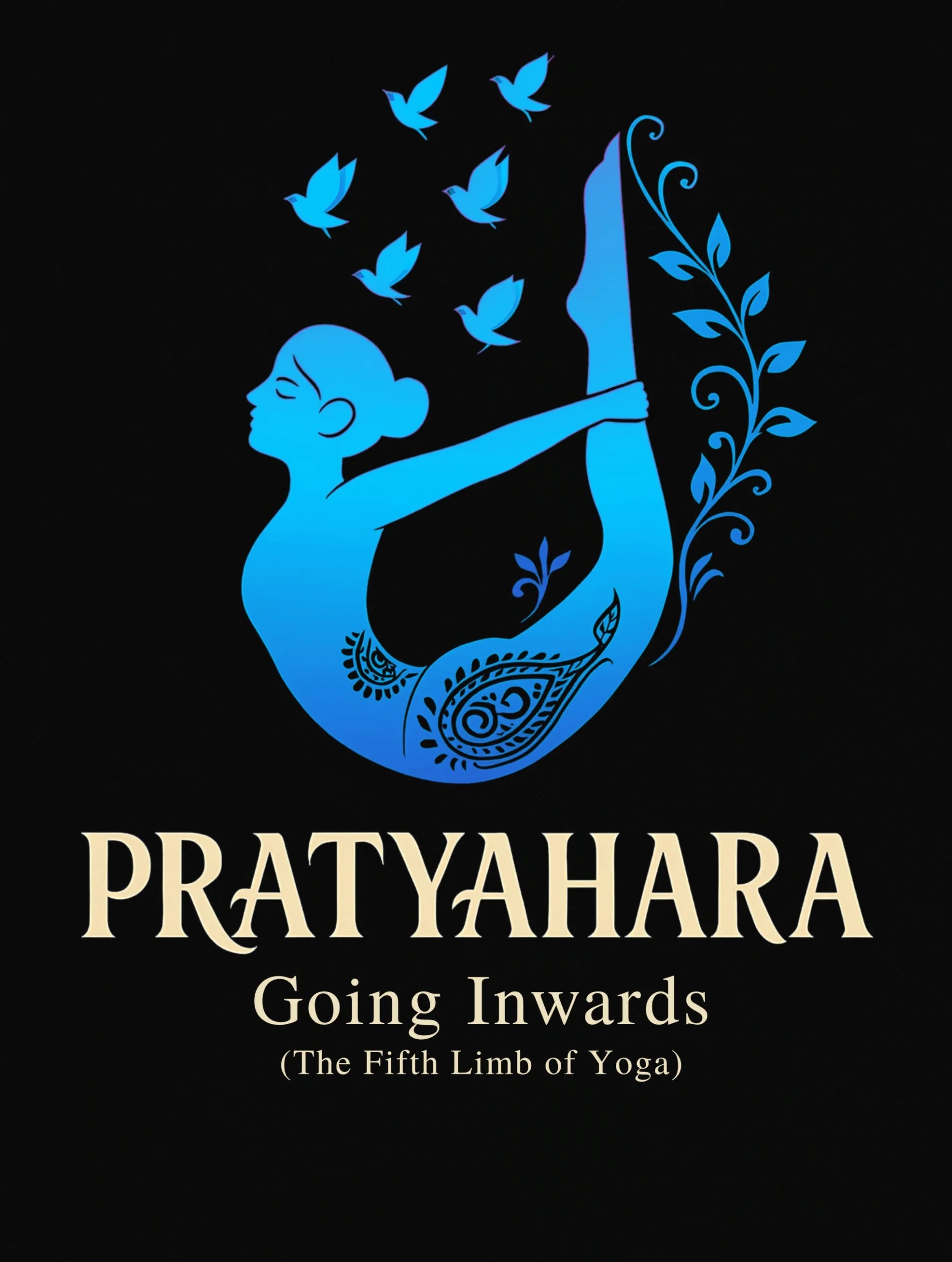 Pratyahara – Going Inwards Premium Yoga Tee – Artistic Premium Cotton Tee by Vedawear 