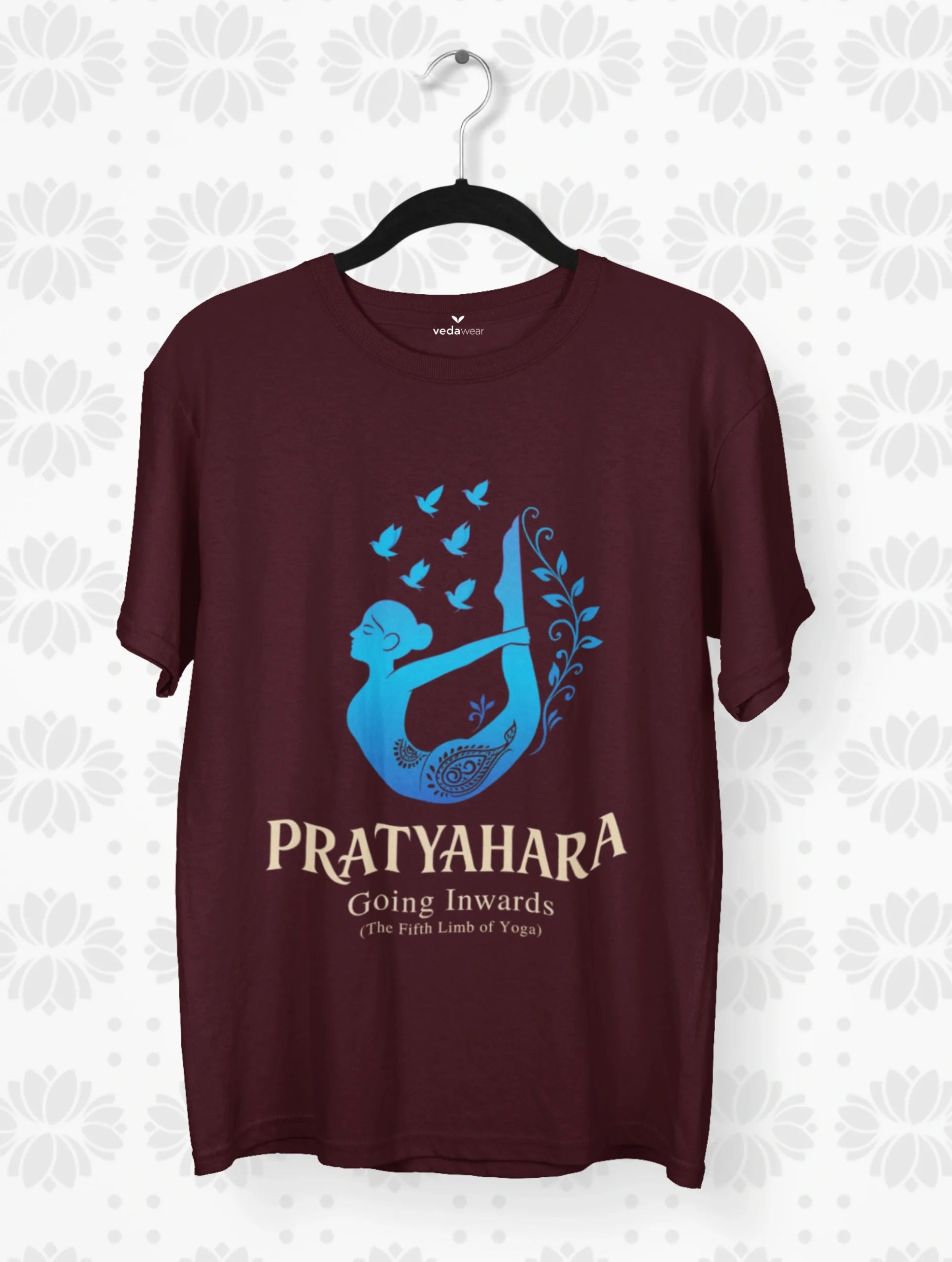 Pratyahara – Going Inwards Premium Yoga Tee – Artistic Premium Cotton Tee by Vedawear 