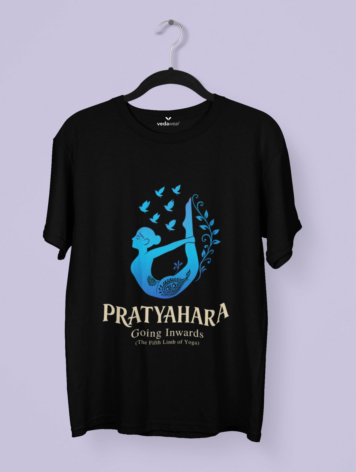 Pratyahara – Going Inwards Premium Yoga Tee – Artistic Premium Cotton Tee by Vedawear 