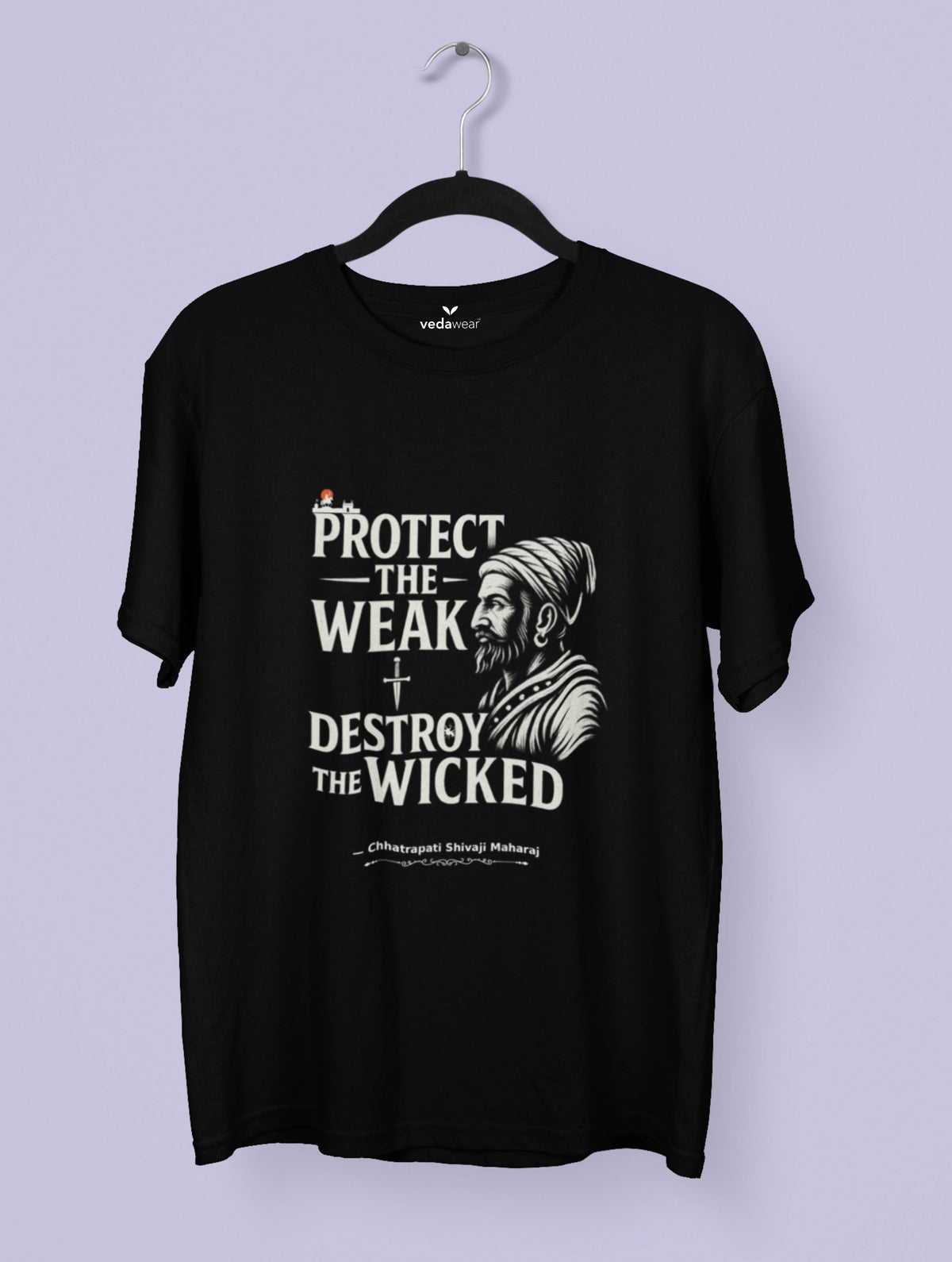 Protect – Shivaji Maharaj Premium Tee – Artistic Premium Cotton Tee by Vedawear 
