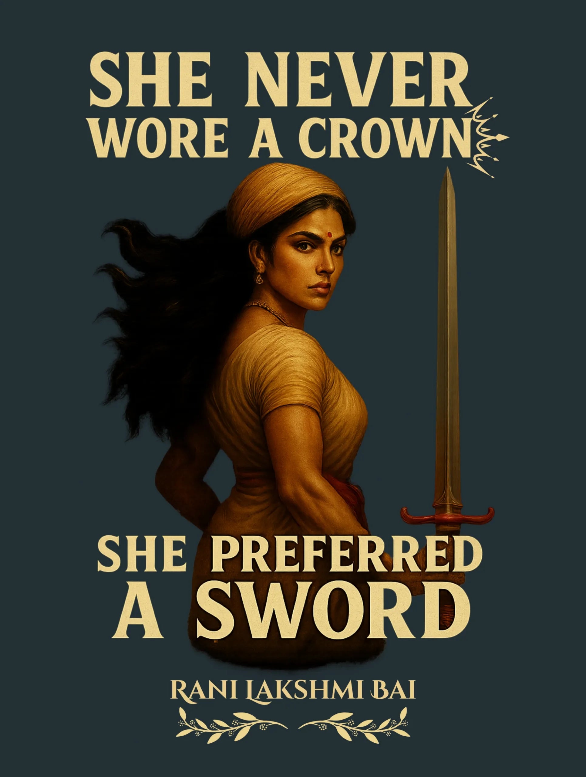 Sword – Rani Lakshmi Bai Premium Tee – Artistic Premium Cotton Tee by Vedawear 