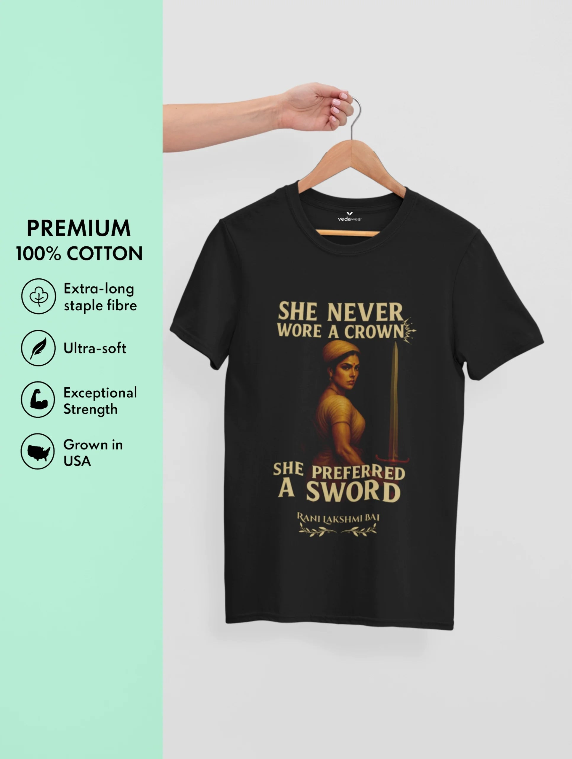 Sword – Rani Lakshmi Bai Premium Tee – Artistic Premium Cotton Tee by Vedawear 
