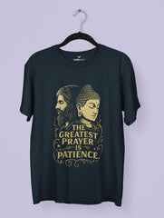 The Greatest Prayer – Kabir & Buddha Premium Tee – Artistic Premium Cotton Tee by Vedawear India