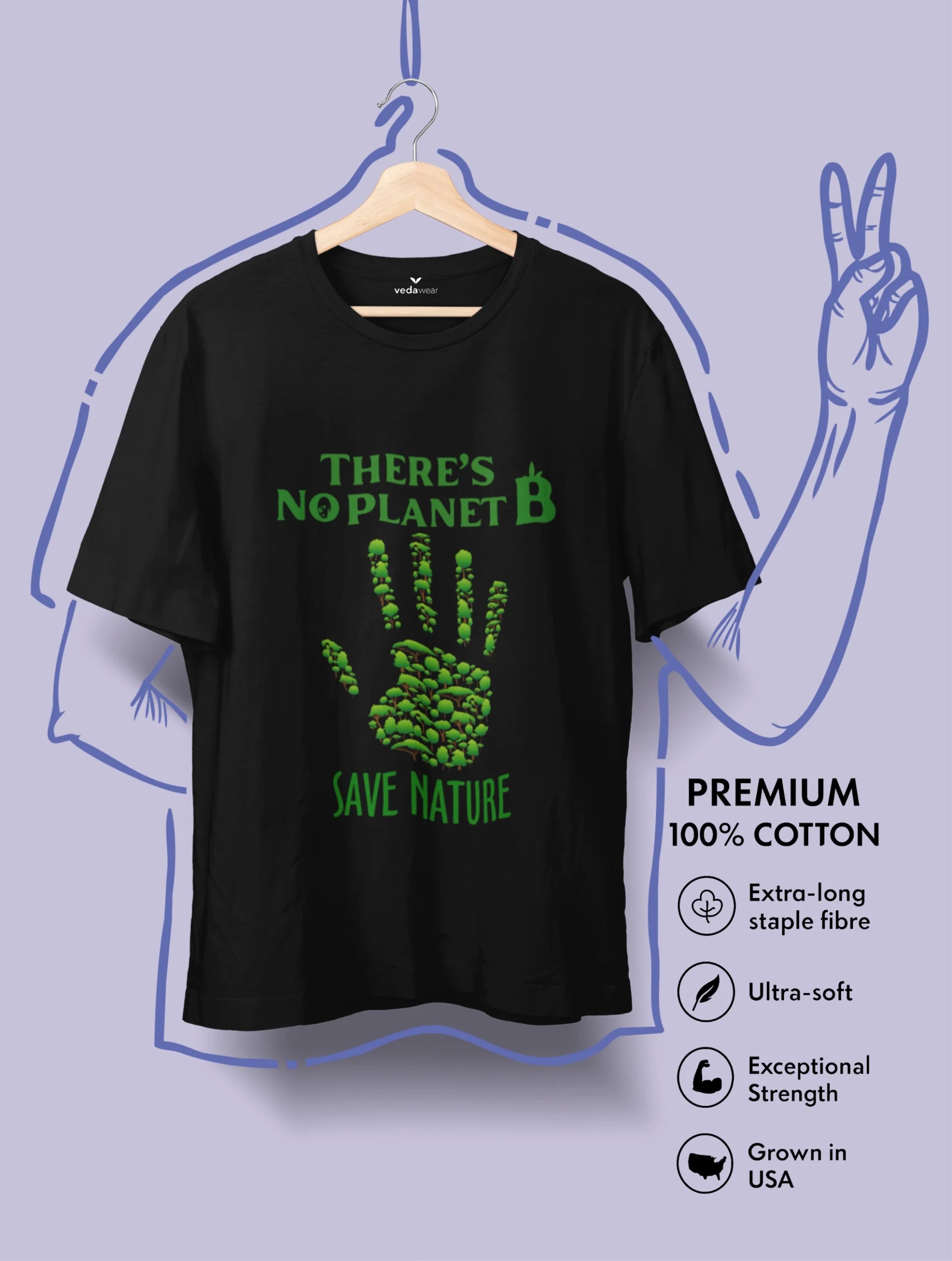 There’s No Planet B – Vedawear Premium Tee – Artistic Premium Cotton Tee by Vedawear 