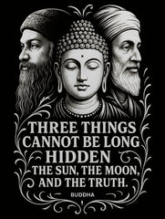 Truths – Osho, Buddha & Kabir Tee (Black Edition) – Artistic Premium Cotton Tee by Vedawear India