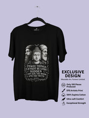 Truths – Osho, Buddha & Kabir Tee (Black Edition) – Artistic Premium Cotton Tee by Vedawear India