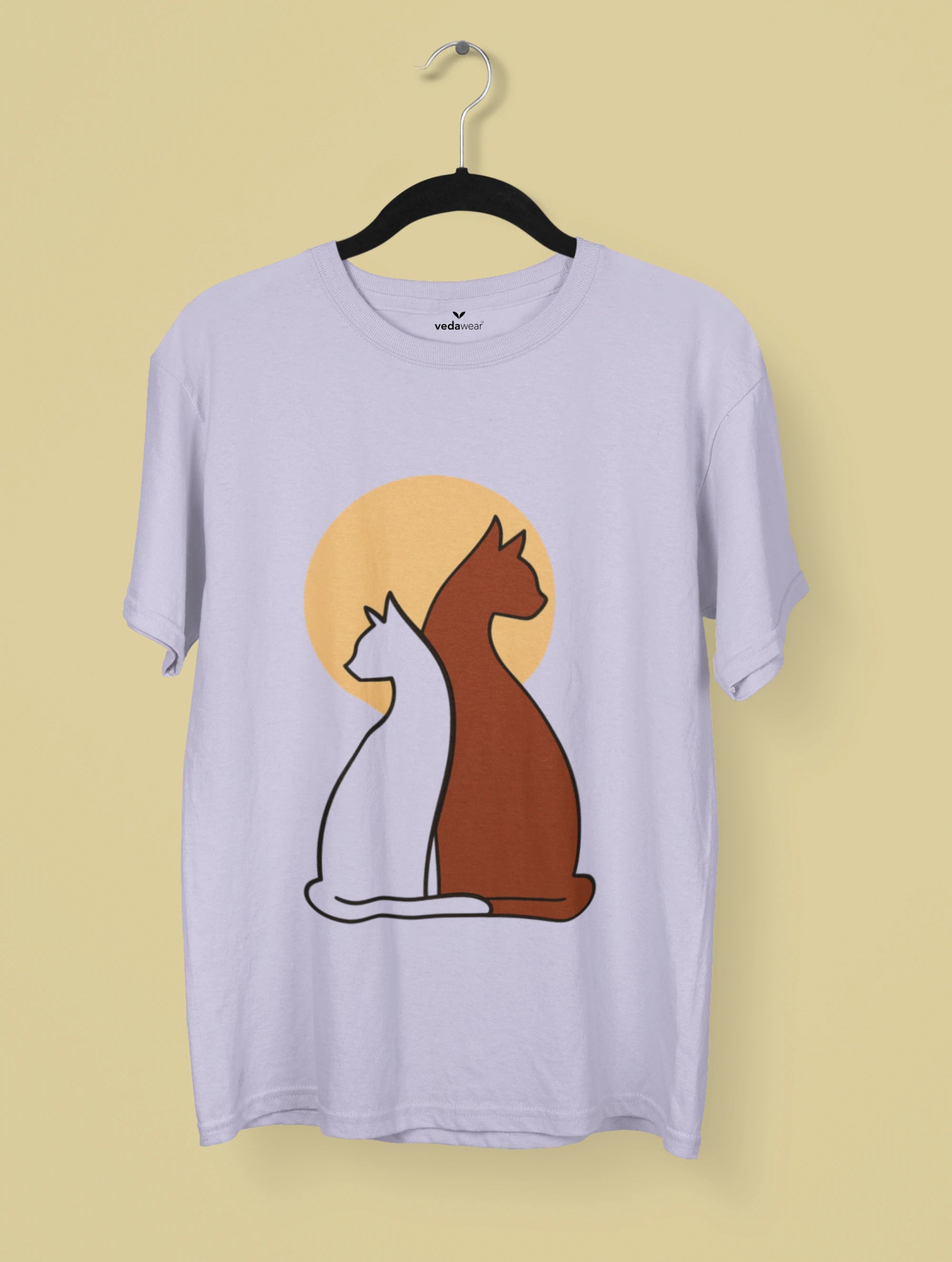 Twin Cats Harmony – Premium Tee – Artistic Premium Cotton Tee by Vedawear 