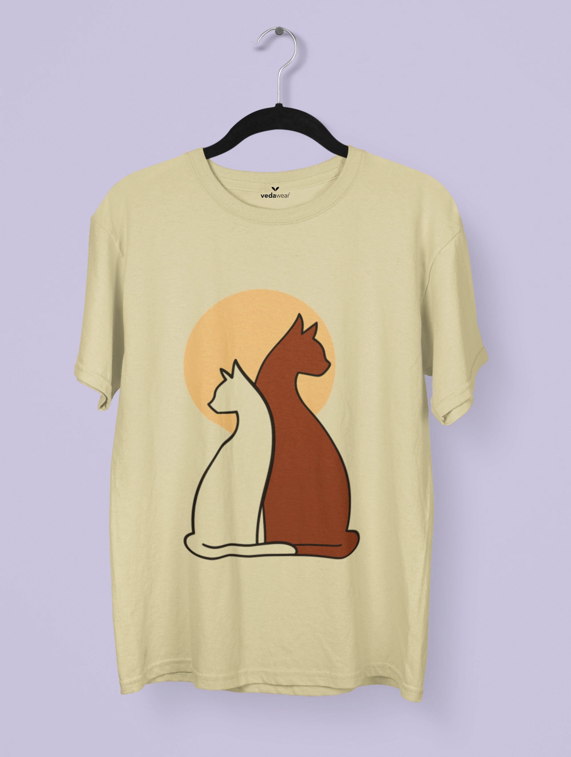 Twin Cats Harmony – Premium Tee – Artistic Premium Cotton Tee by Vedawear 