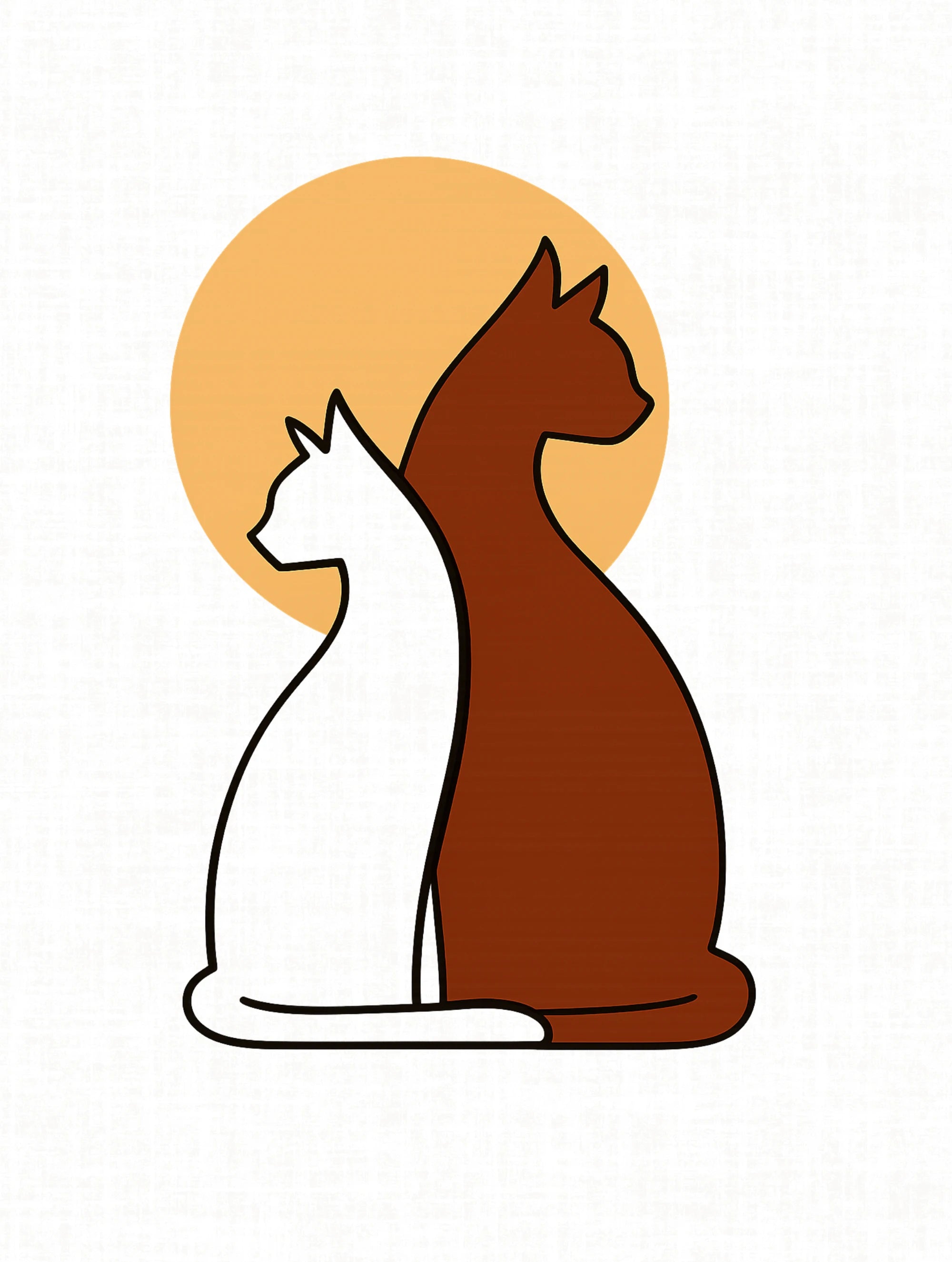 Twin Cats Harmony – Premium Tee – Artistic Premium Cotton Tee by Vedawear 