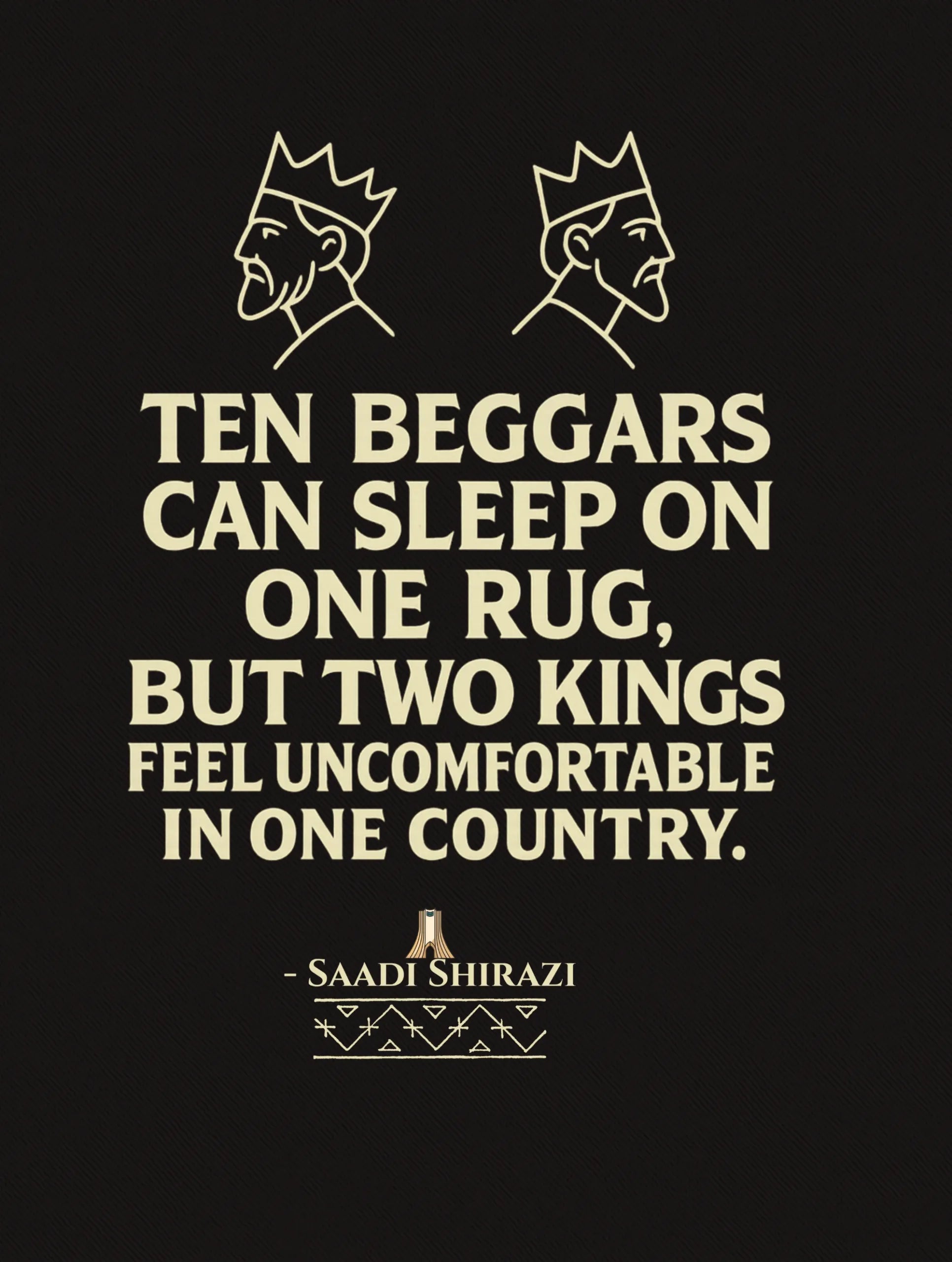 Two Kings – Saadi Shirazi Premium Tee – Artistic Premium Cotton Tee by Vedawear 