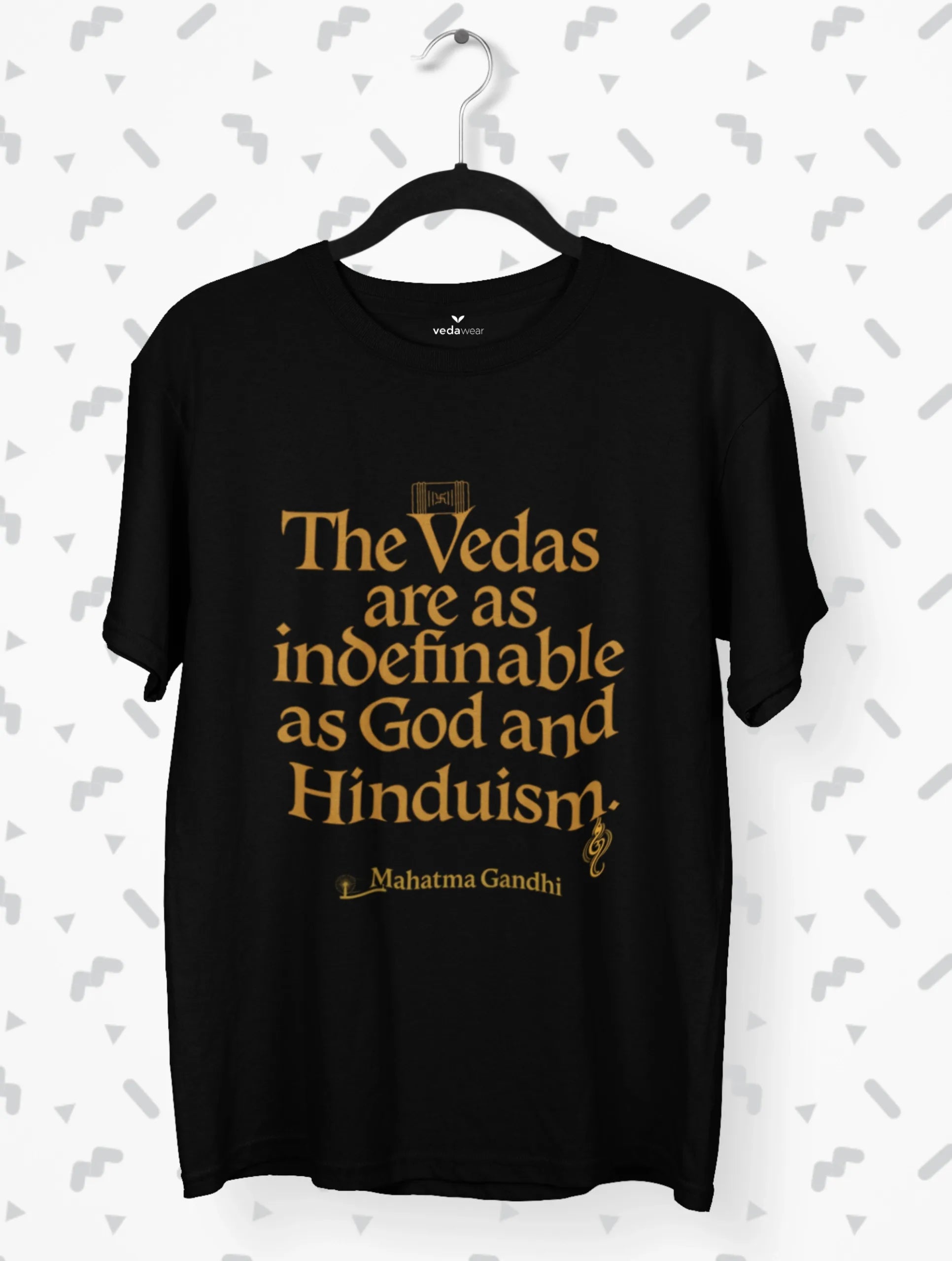 Vedas Are Indefinable – Gandhi Premium Tee – Artistic Premium Cotton Tee by Vedawear 