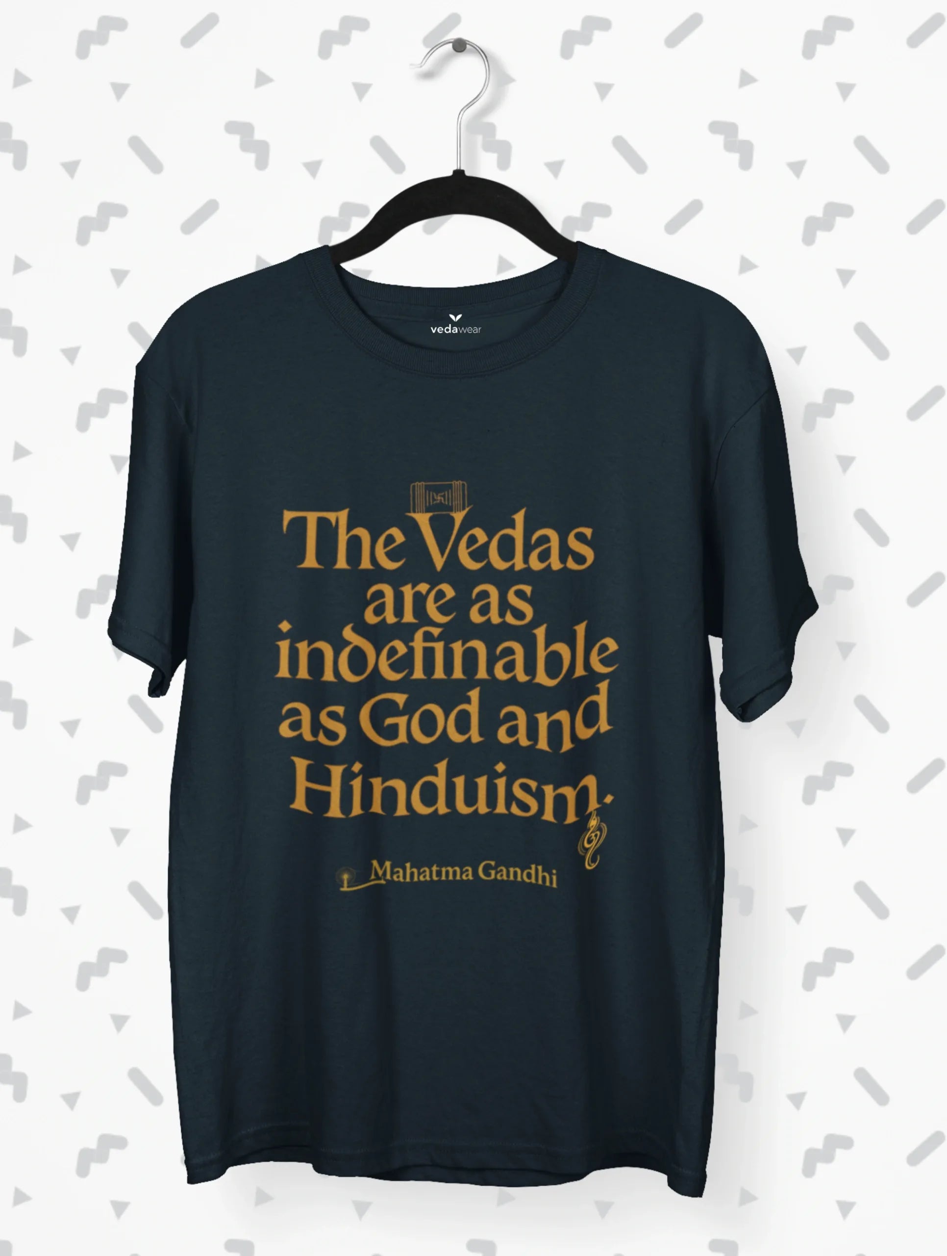 Vedas Are Indefinable – Gandhi Premium Tee – Artistic Premium Cotton Tee by Vedawear 