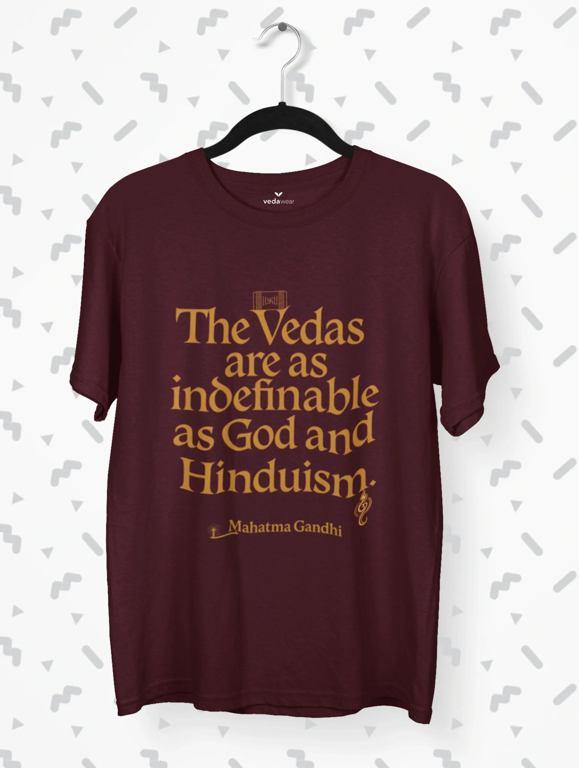 Vedas Are Indefinable – Gandhi Premium Tee – Artistic Premium Cotton Tee by Vedawear 