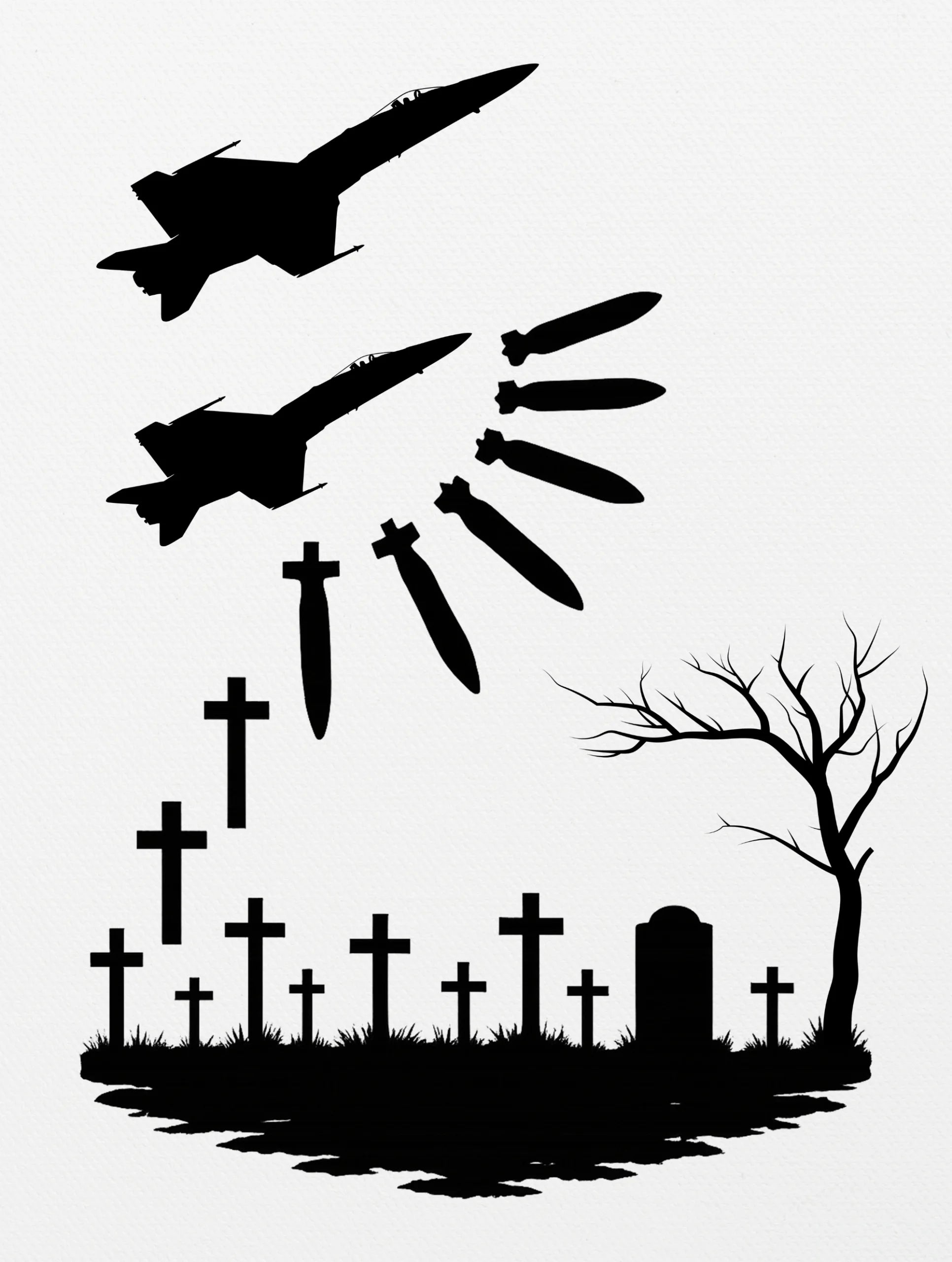 War & Silence – Artistic Premium Tee – Artistic Premium Cotton Tee by Vedawear 