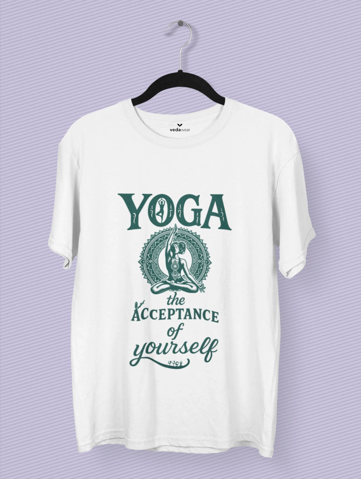 Yoga Is Acceptance – Premium Self-Love Tee – Artistic Premium Cotton Tee by Vedawear 