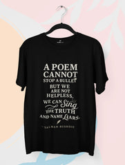 a poem cannot stop a bullet salman rushdie quote tee vedawear B scaled