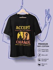 accept what you cant change quote premium black tee vedawear scaled