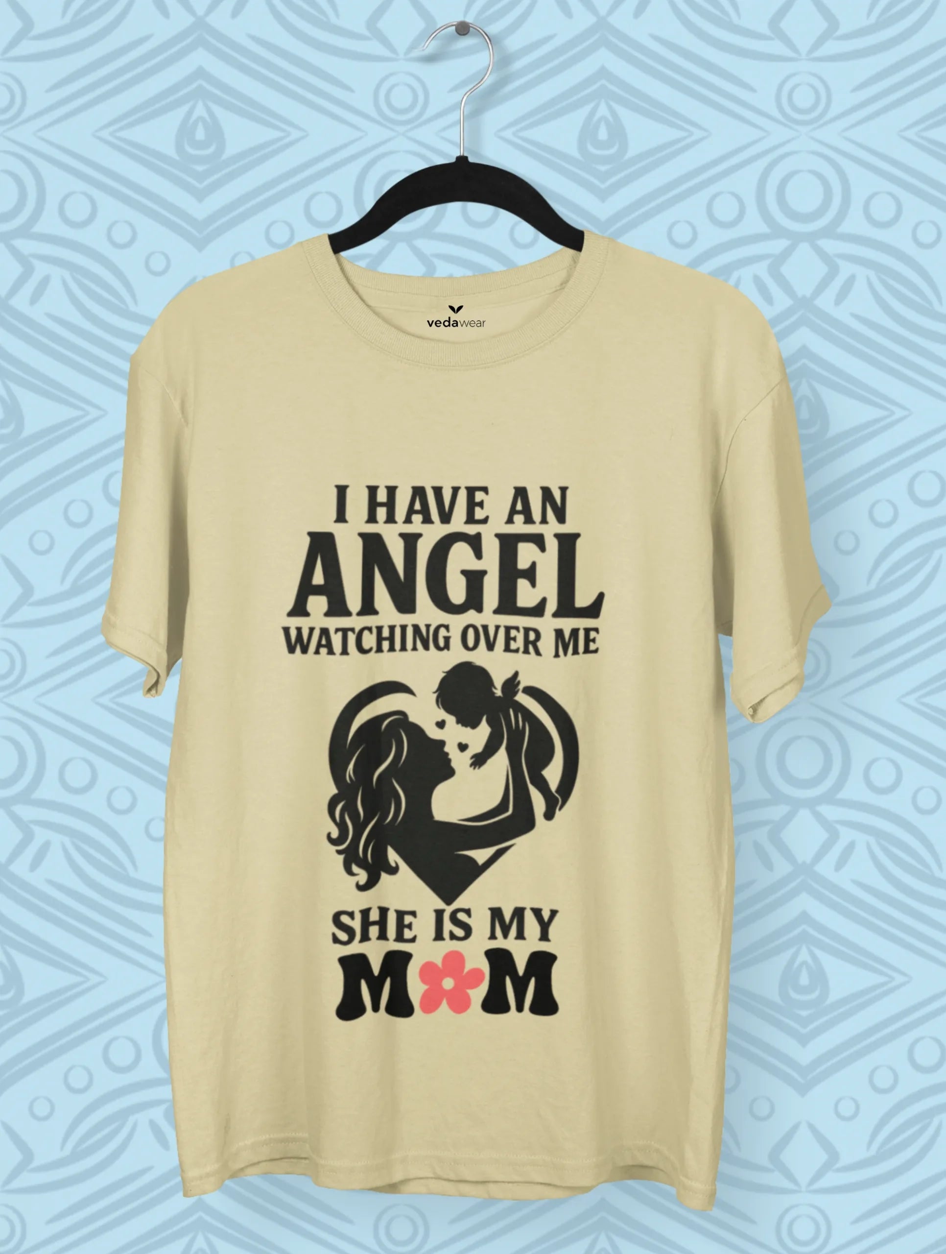 angel watching over me mom love premium tee vedawear Be scaled