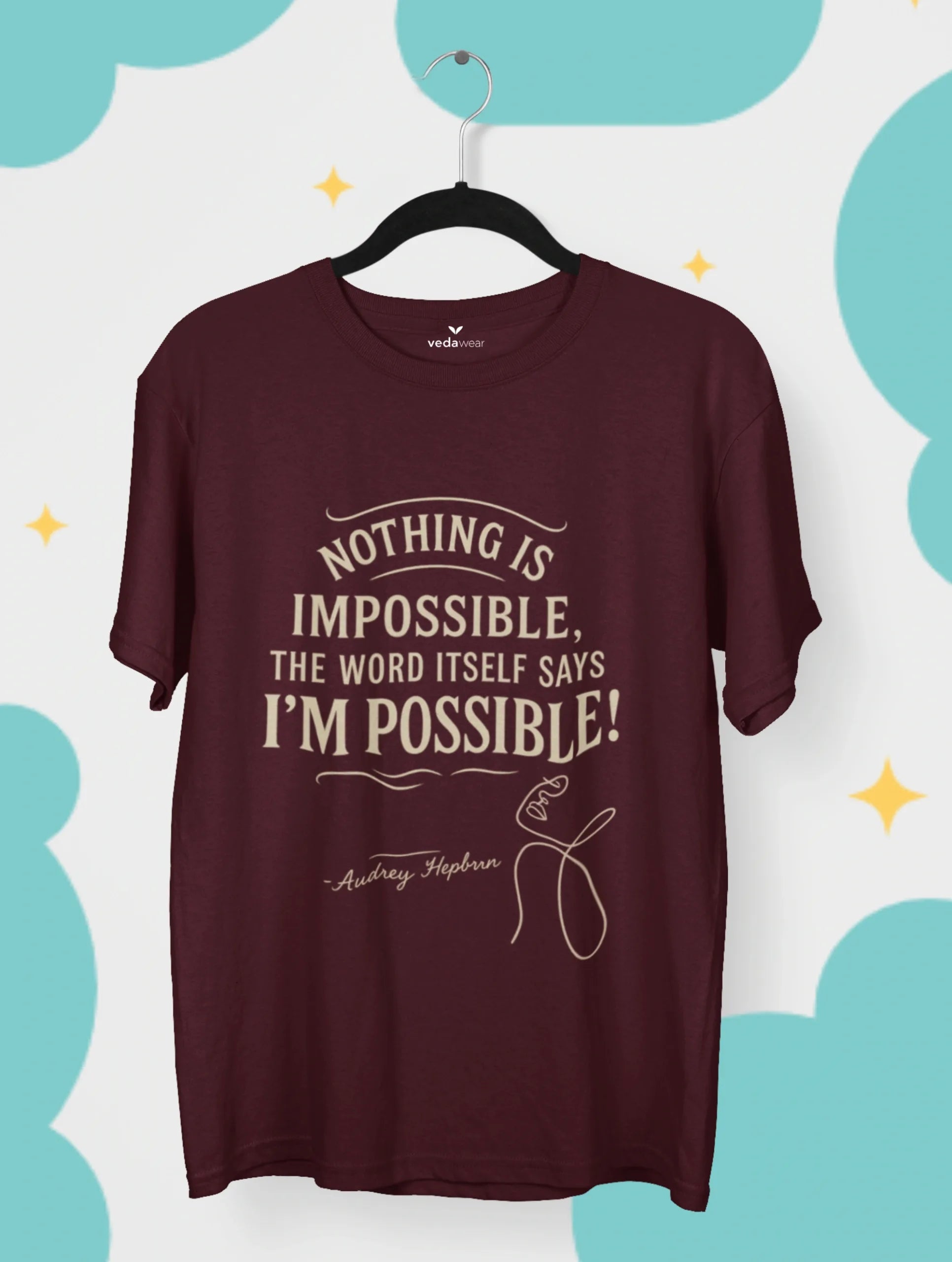 audrey hepburn nothing is impossible quote premium tee vedawear M scaled