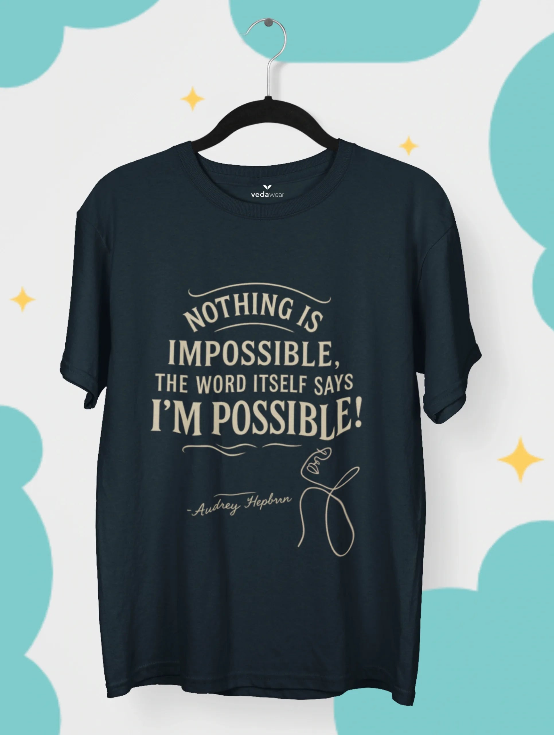 audrey hepburn nothing is impossible quote premium tee vedawear NB scaled