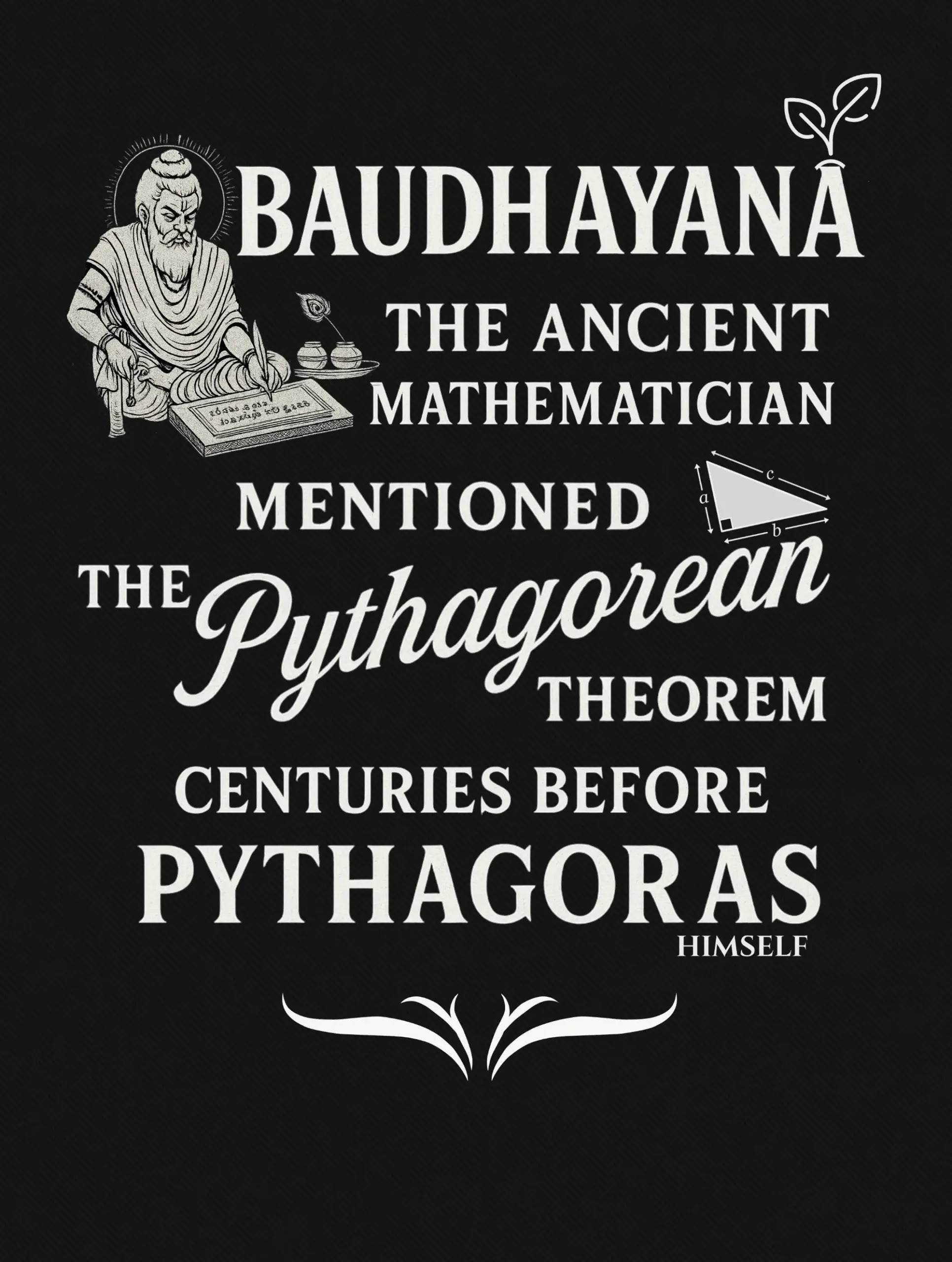 baudhayana pythagorean theorem black premium mathematics tshirt vedawear D scaled