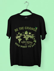 be the change vasudhaiva kutumbakam earth map premium tee vedawear B scaled