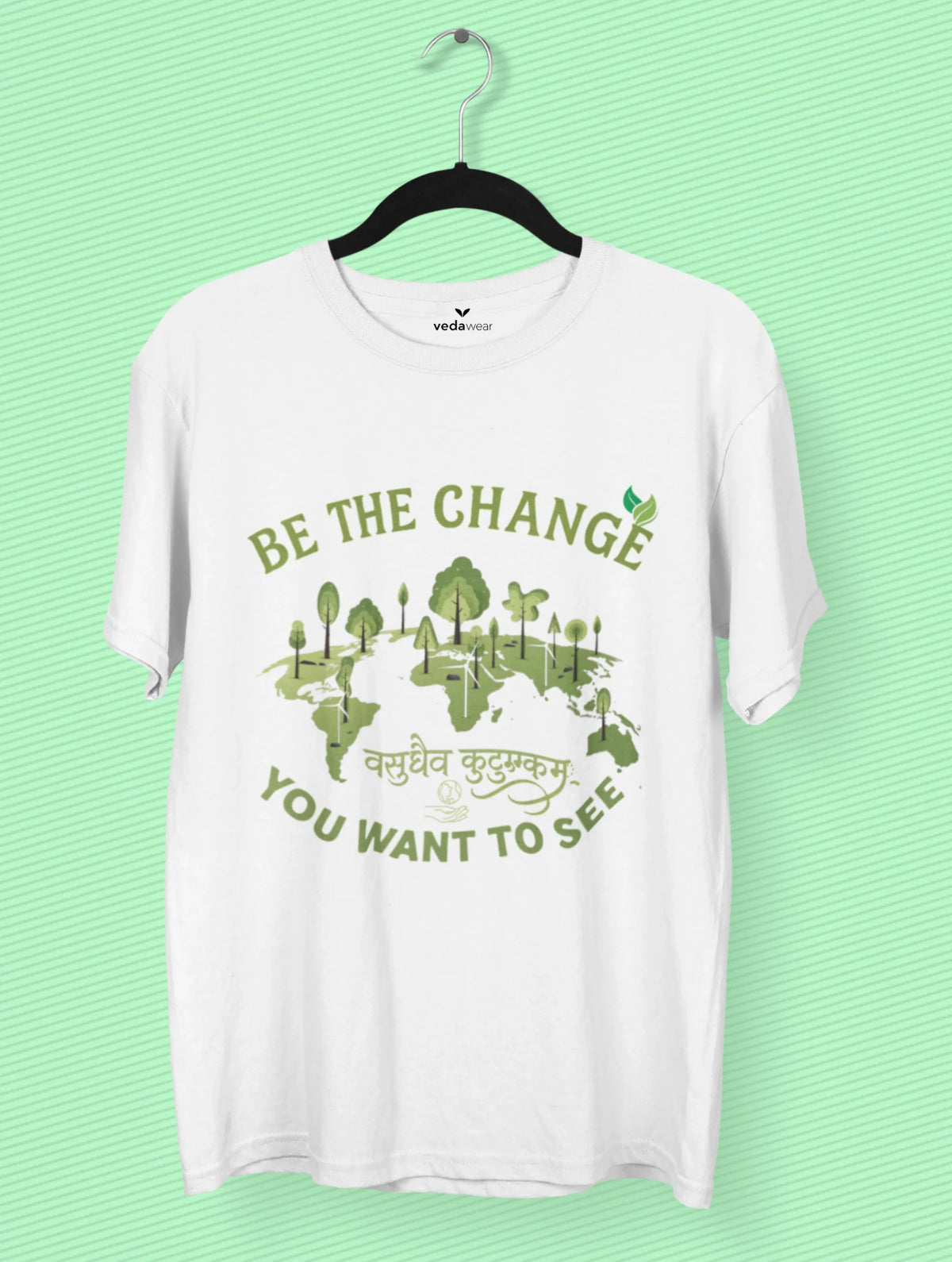 be the change vasudhaiva kutumbakam earth map premium tee vedawear W scaled