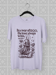 buddha ego quote the loser always wins beige tee vedawear L scaled