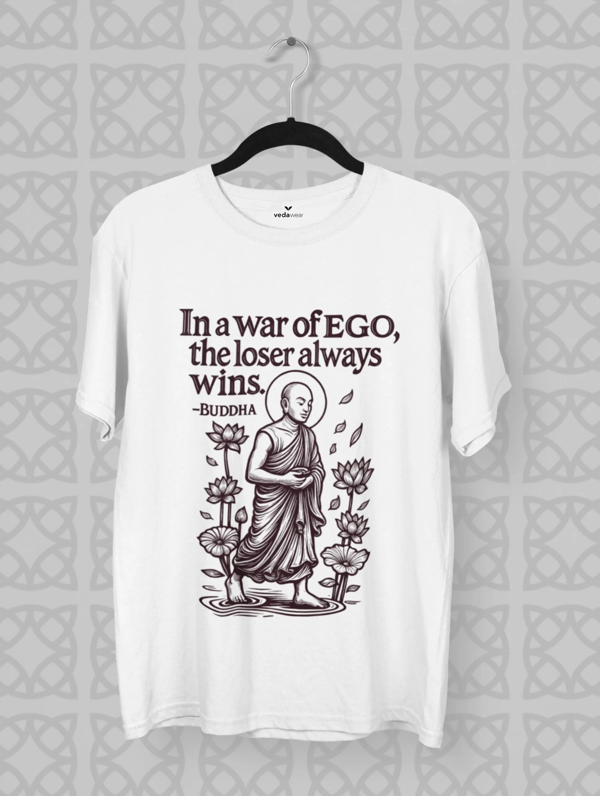 buddha ego quote the loser always wins beige tee vedawear W scaled