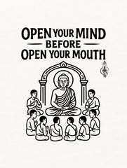 buddha teaching quote open your mind before mouth vector tshirt design 2 scaled