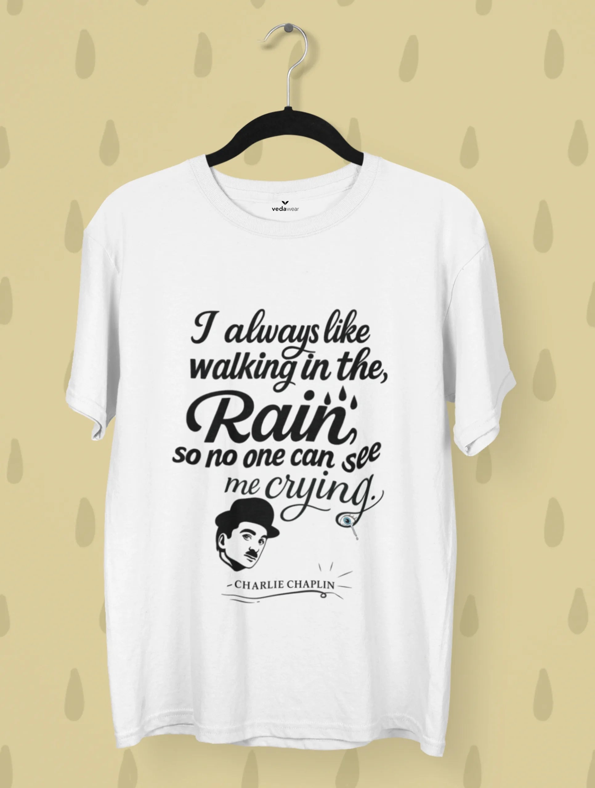 charlie chaplin walking in the rain quote premium tee vedawear W scaled