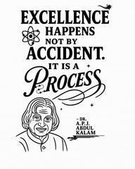 excellence is a process abdul kalam premium tee white edition vedawear D
