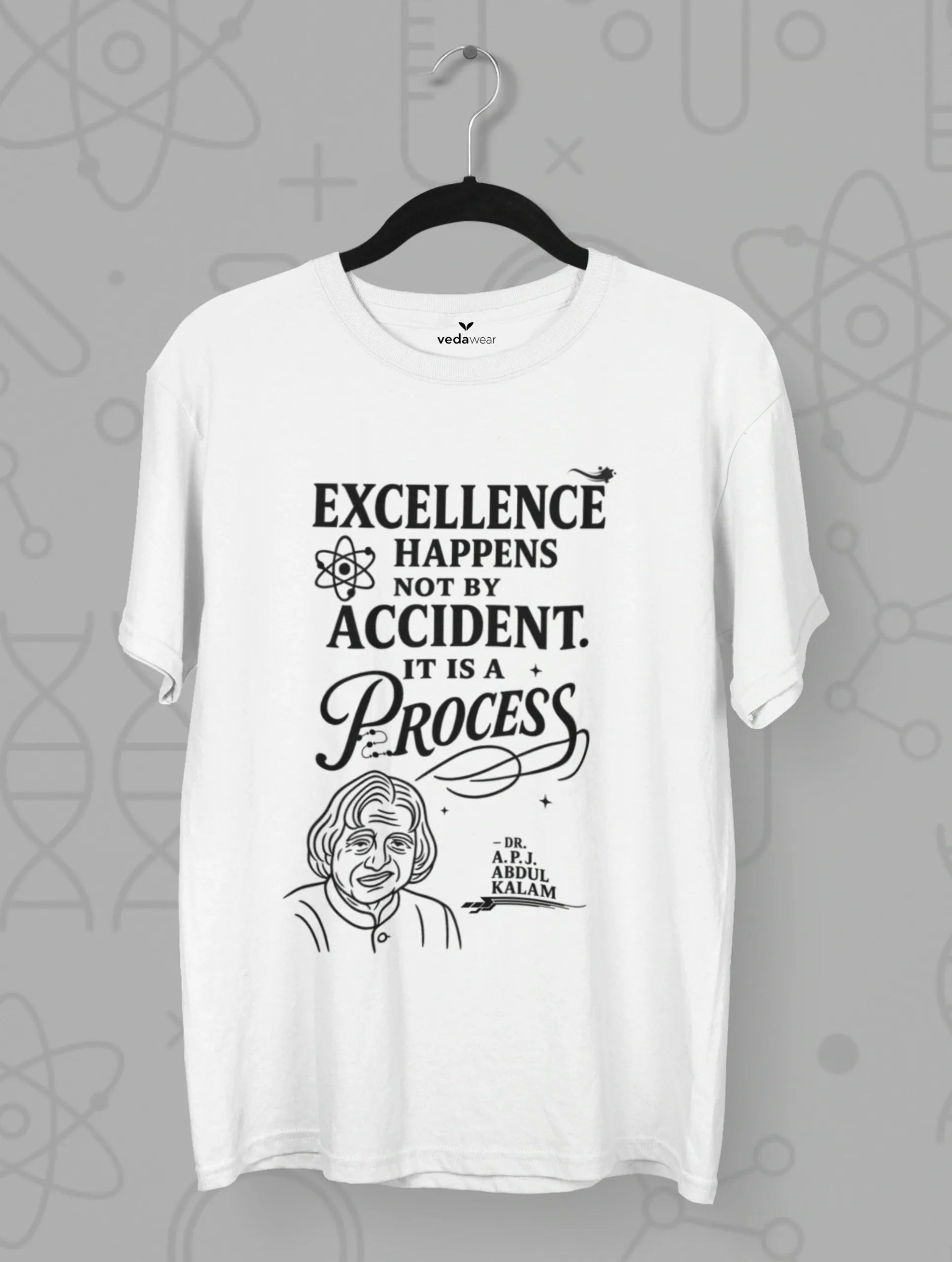 excellence is a process abdul kalam premium tee white edition vedawear W scaled