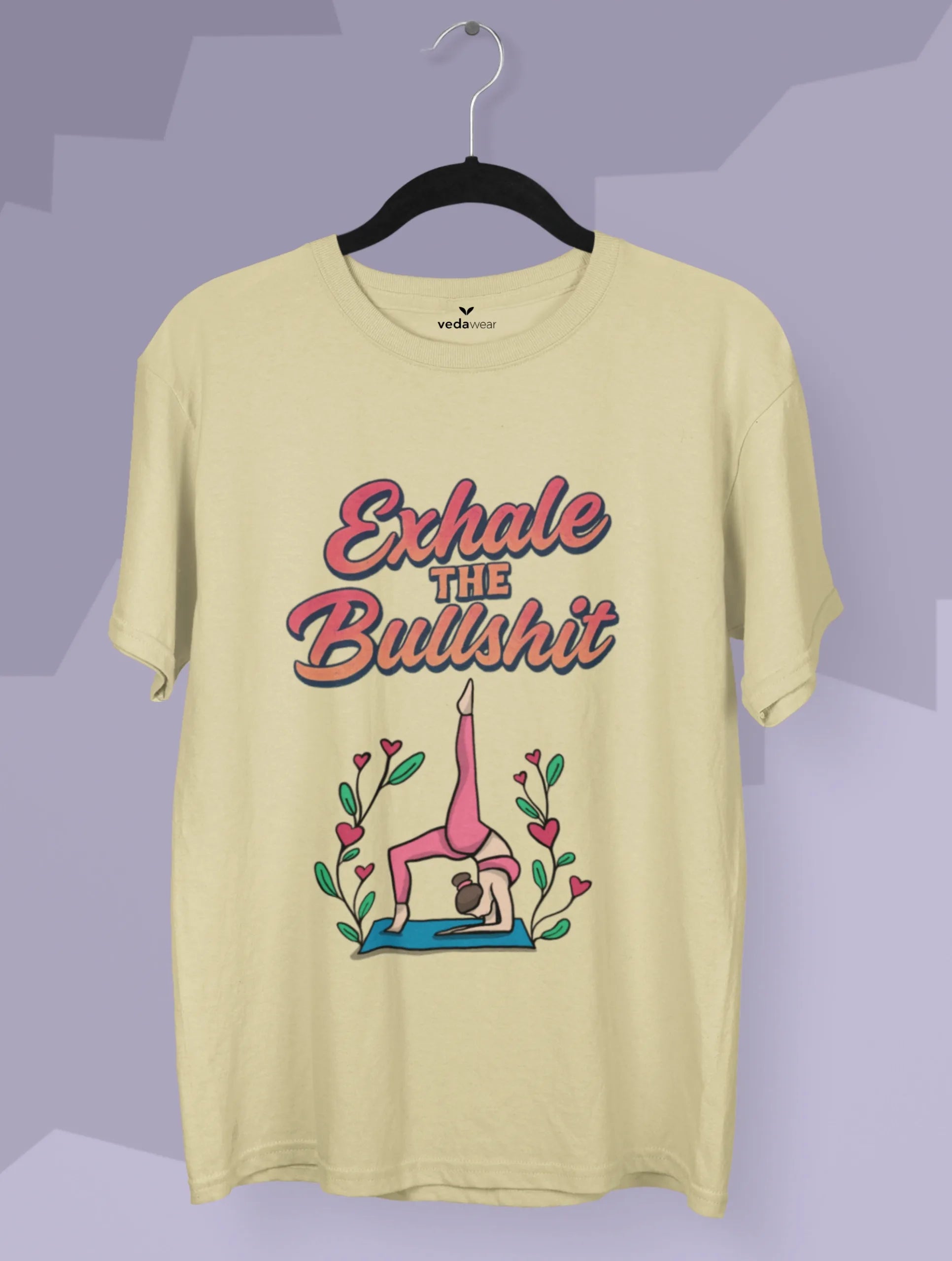 exhale the bullshit funny yoga meme tshirt women vedawear Be scaled