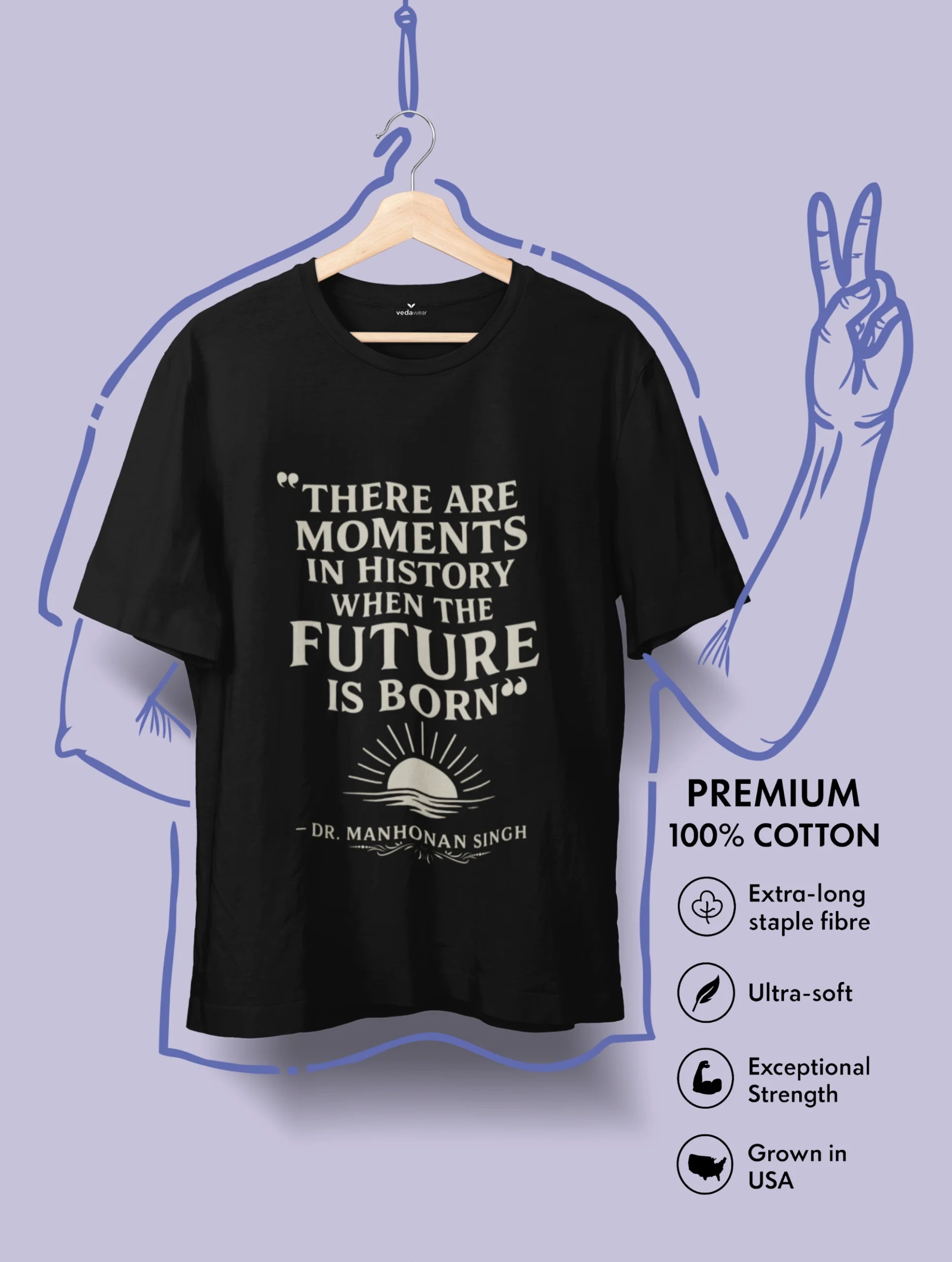 future is born moments in history manmohan singh quote premium black tee vedawear scaled