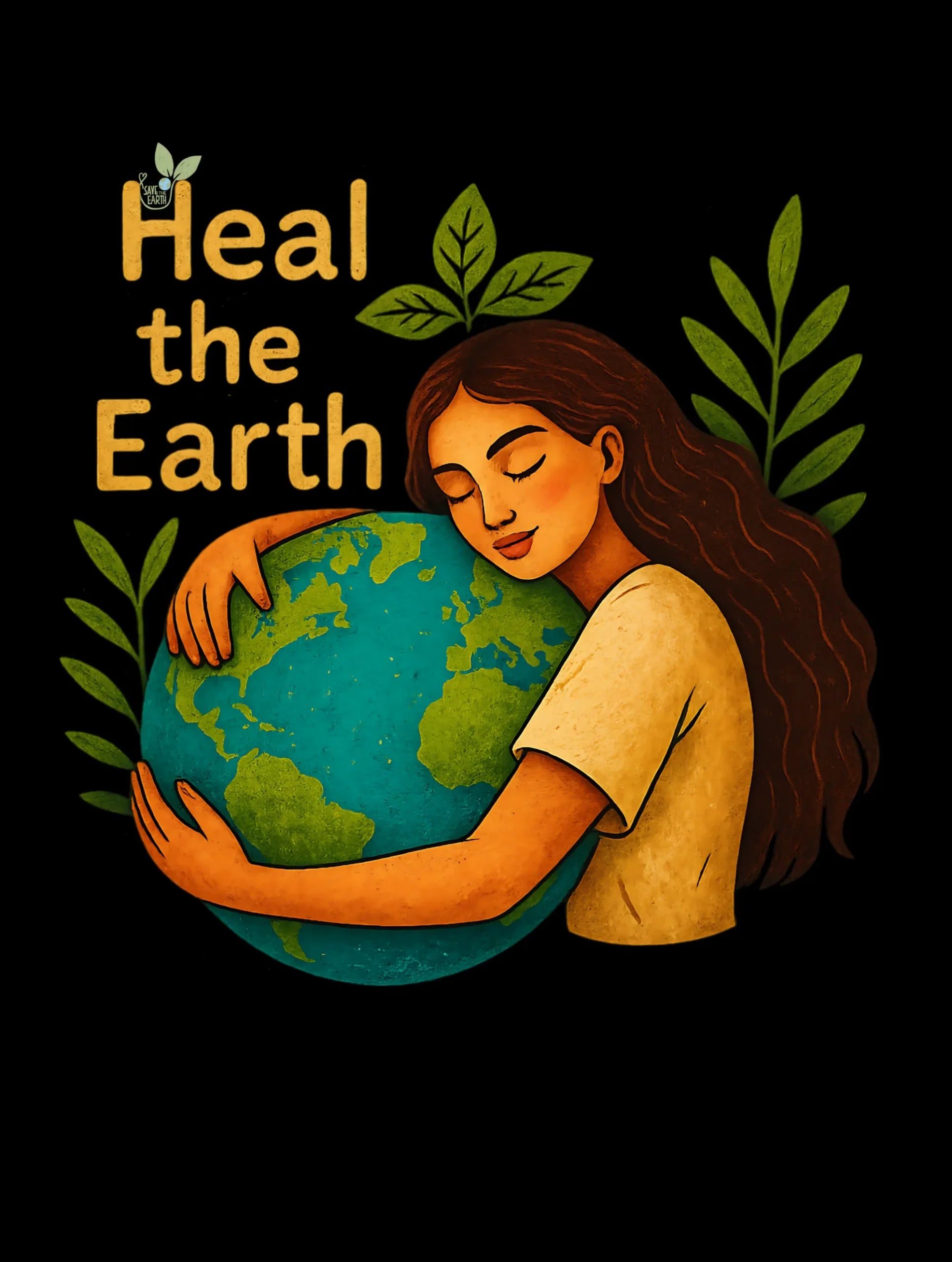heal the earth premium eco awareness tee supima beige vedawear D scaled