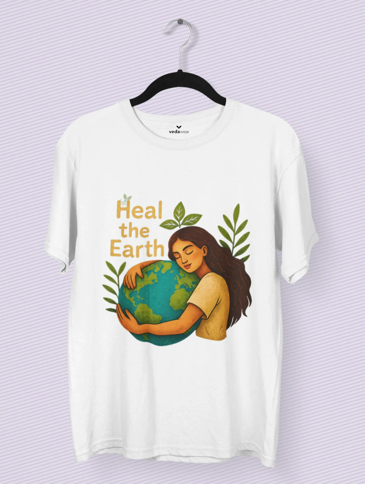 heal the earth premium eco awareness tee supima beige vedawear W scaled