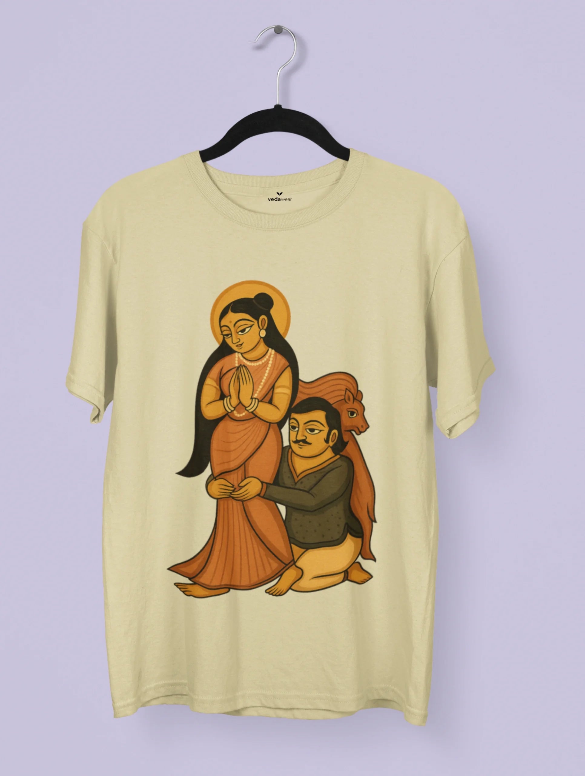Kalighat Patachitra style artwork printed on Vedawear folk art inspired premium cotton T-shirt