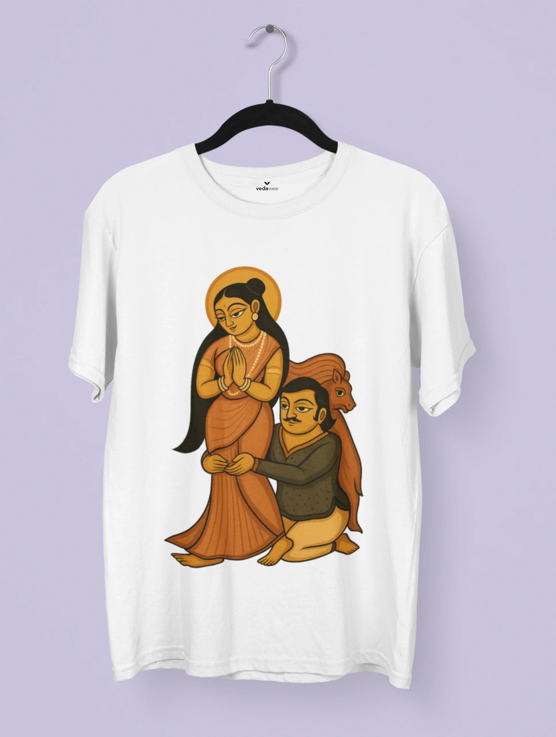 Kalighat Patachitra style artwork printed on Vedawear folk art inspired premium cotton T-shirt