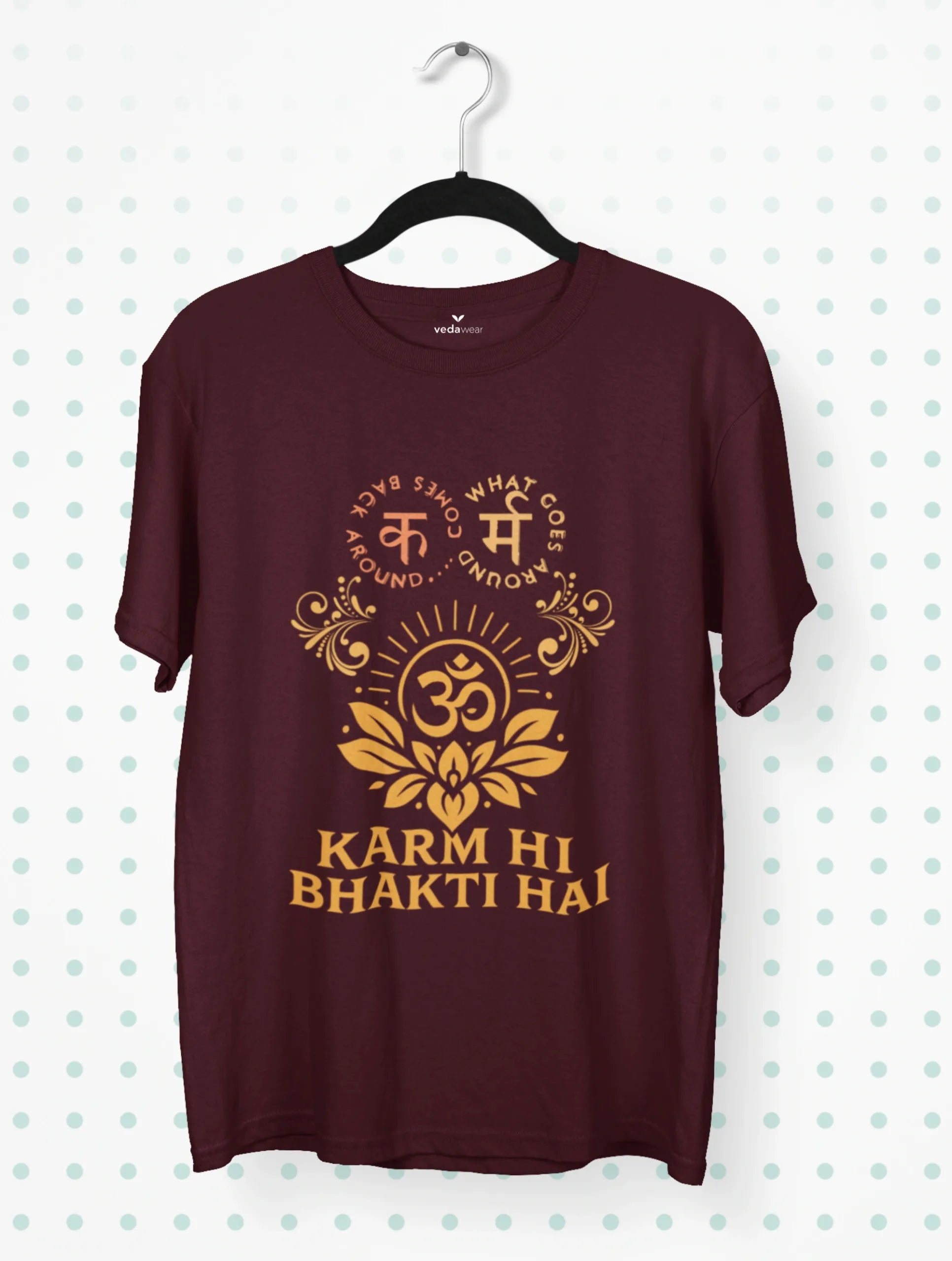 karm hi bhakti hai om symbol hindu spiritual tee vedawear M scaled