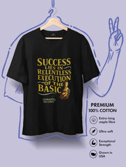 leonardo da vinci success quote premium black tee vedawear scaled