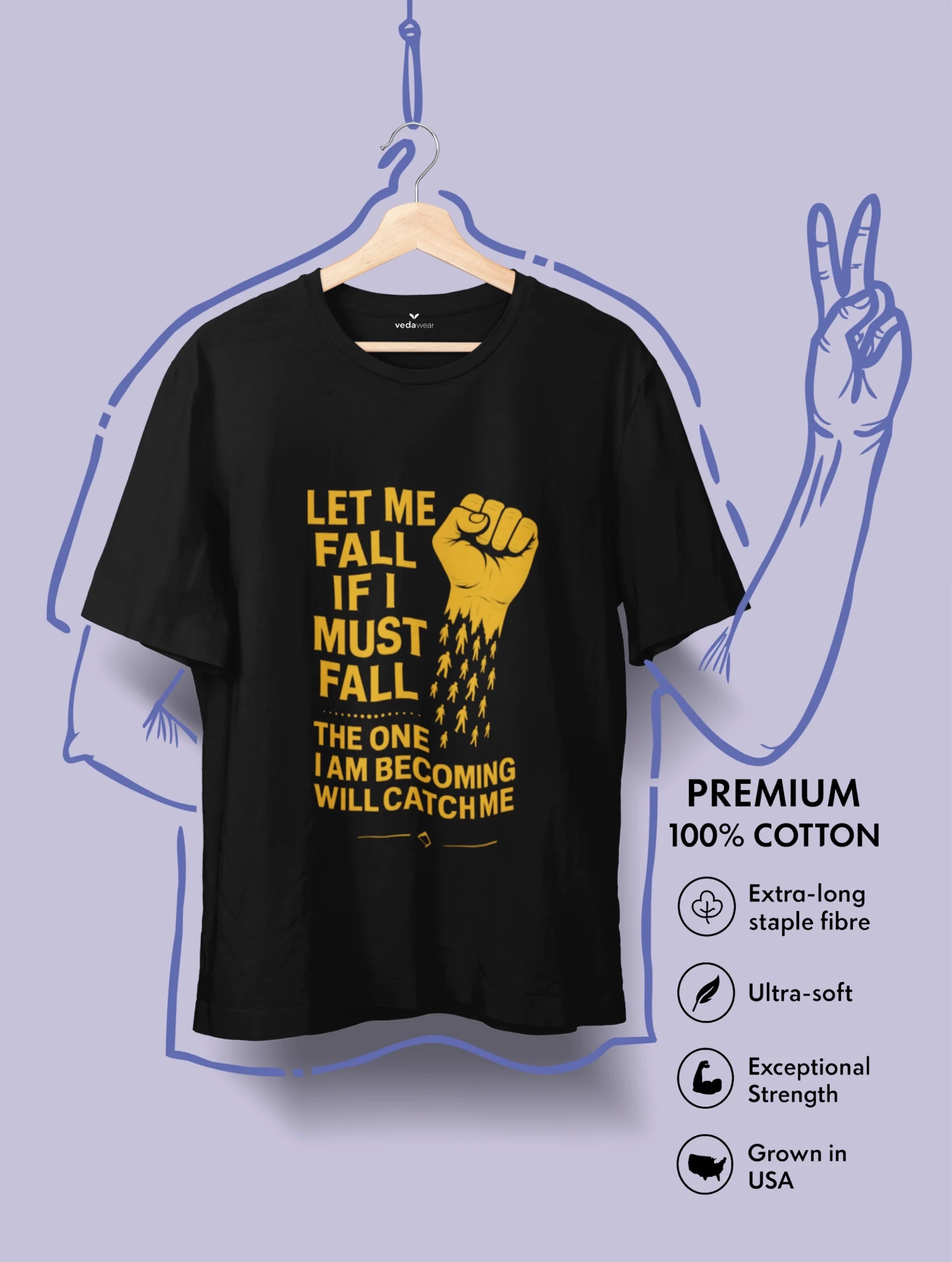 let me fall if i must self growth premium tee vedawear scaled
