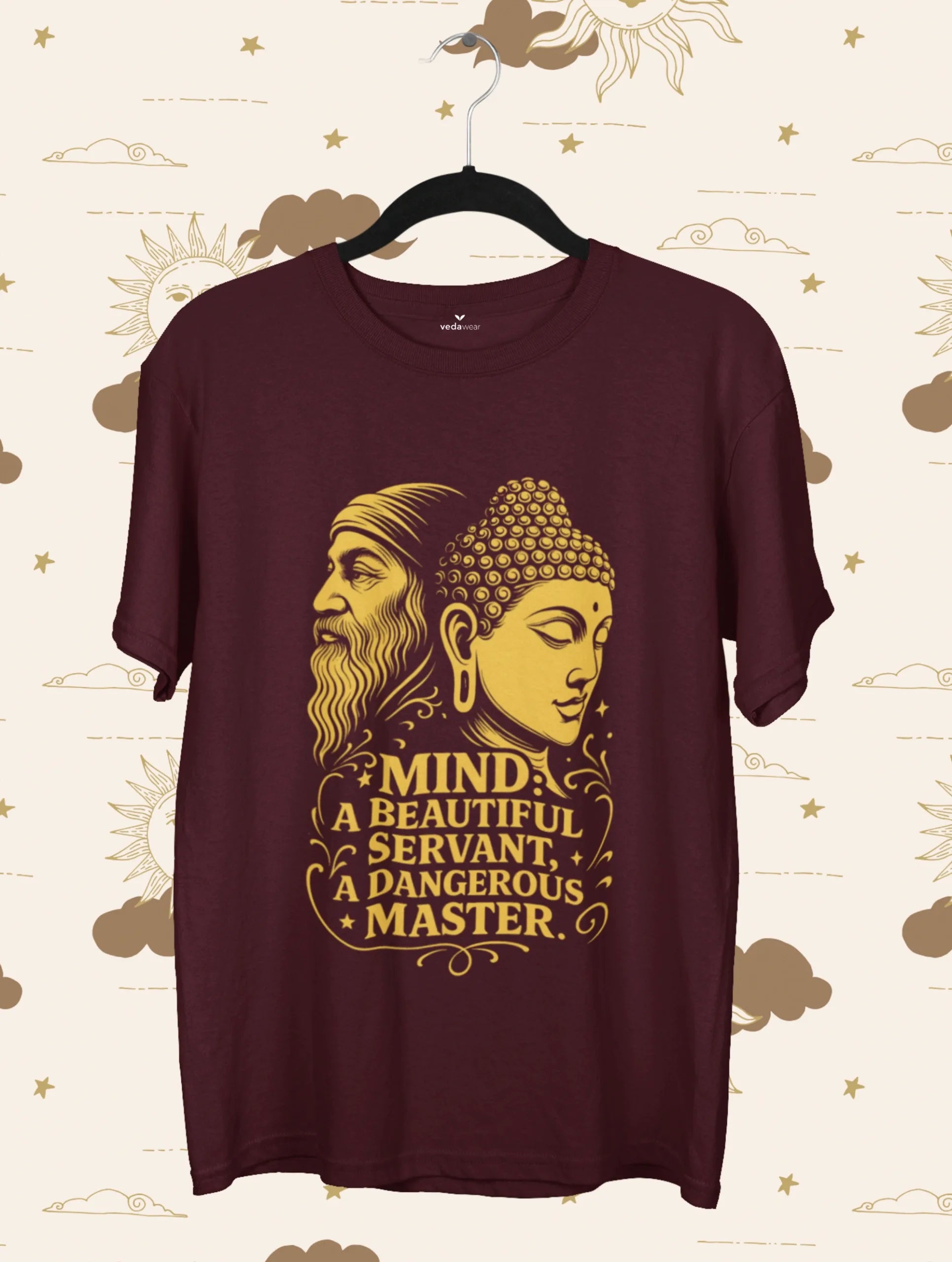 mind beautiful servant dangerous master buddha osho tee vedawear M scaled