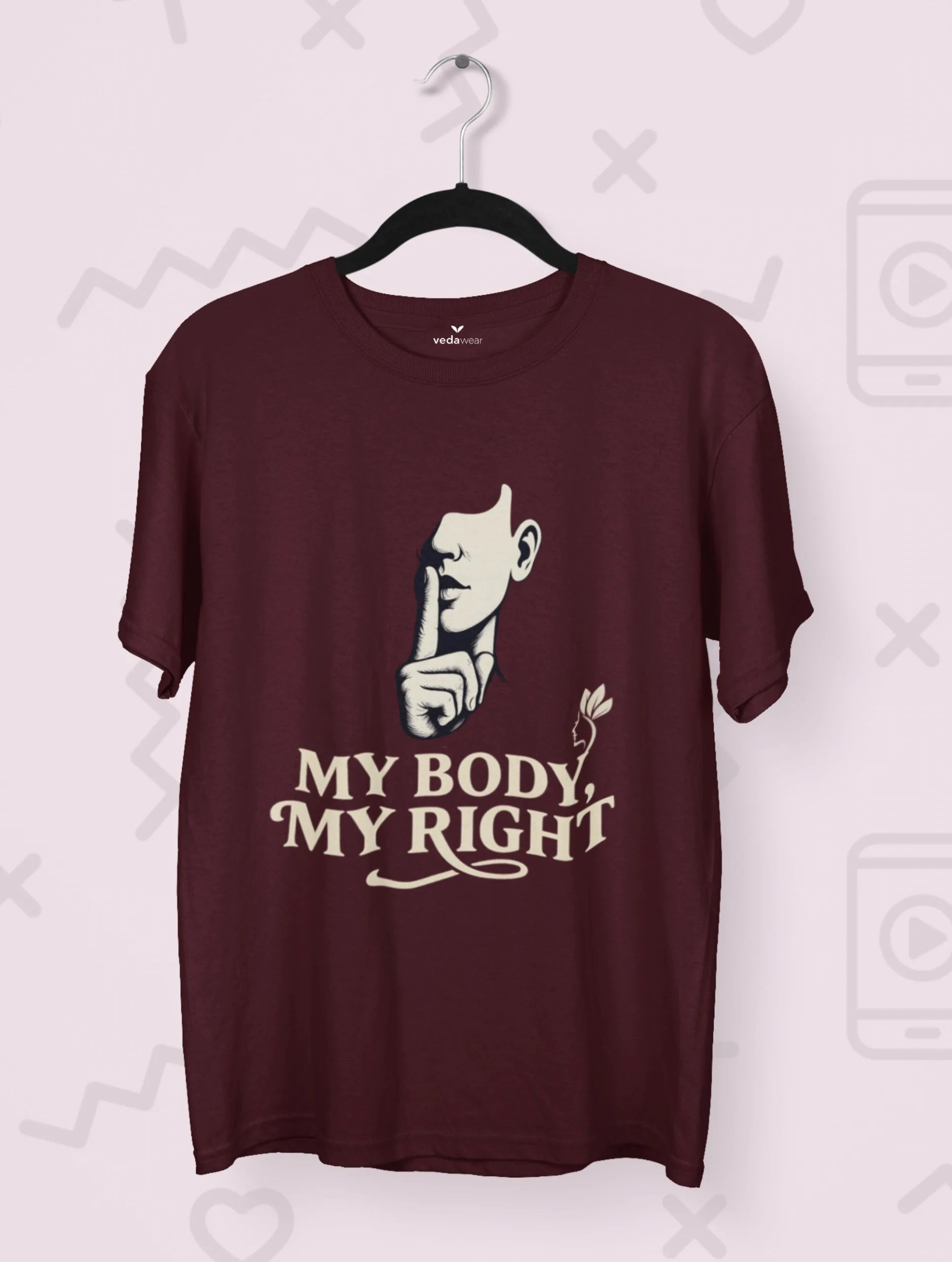 my body my right premium typography tee supima maroon vedawear M scaled