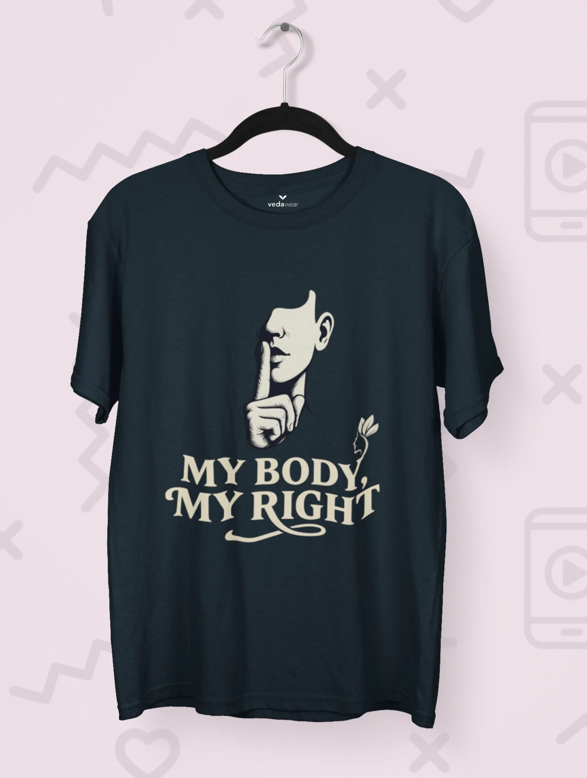 my body my right premium typography tee supima maroon vedawear NB scaled