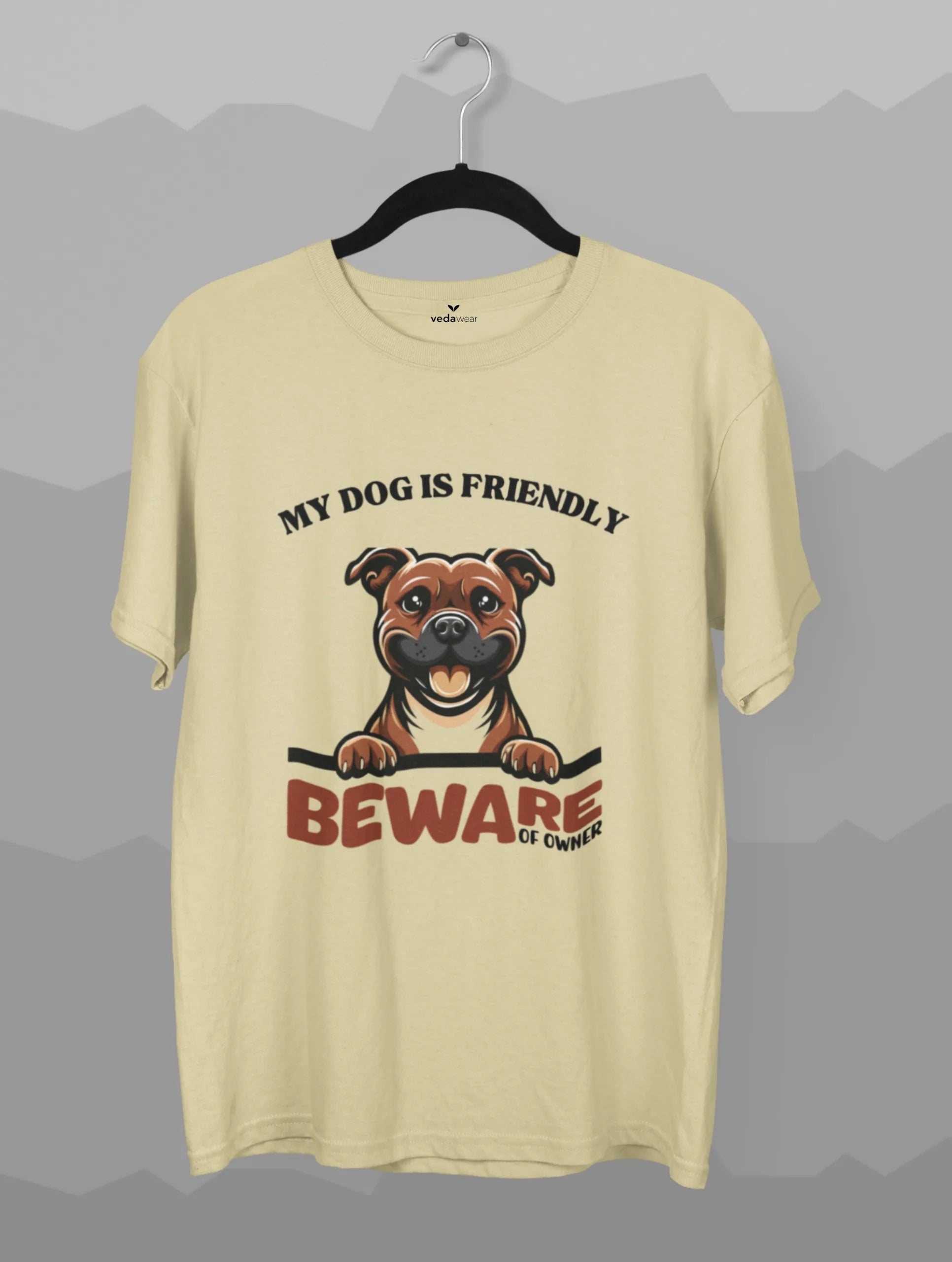 my dog is friendly beware of owner premium funny dog tee vedawear Be scaled